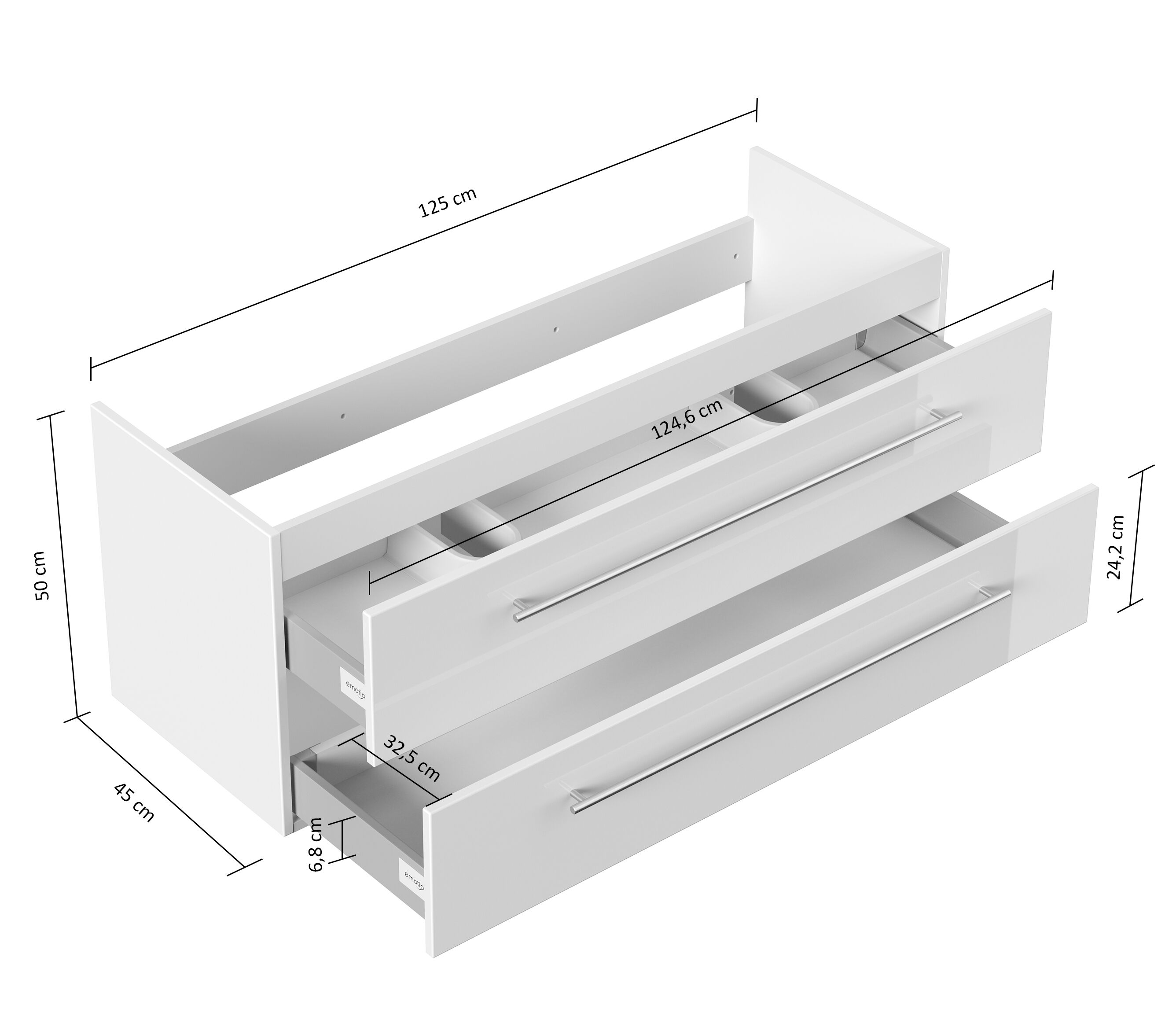 Unterschrank für Subway 2.0 130 cm A schwarz
