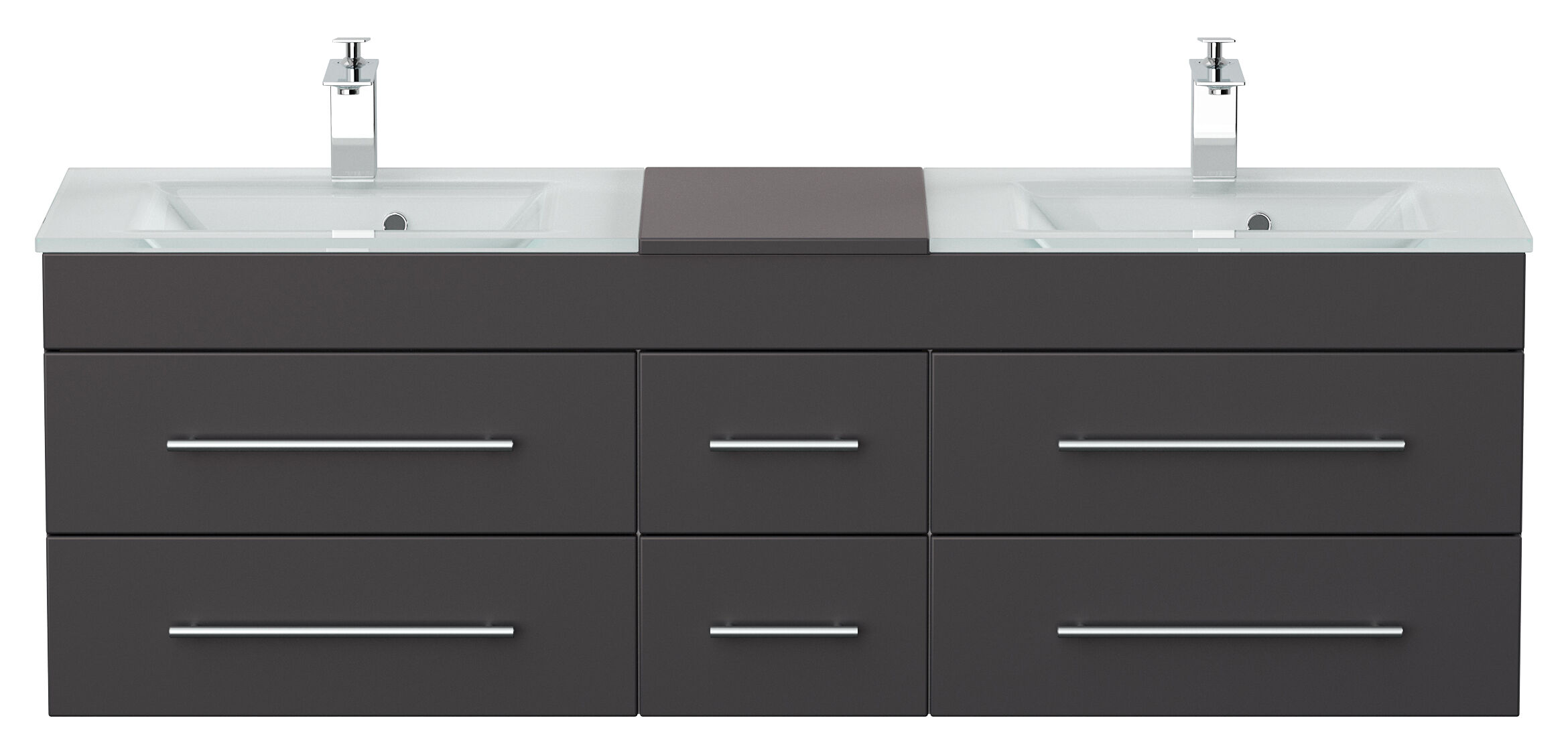 Badmöbel Vitro XL mit Doppel-Glasbecken SoftClose beton