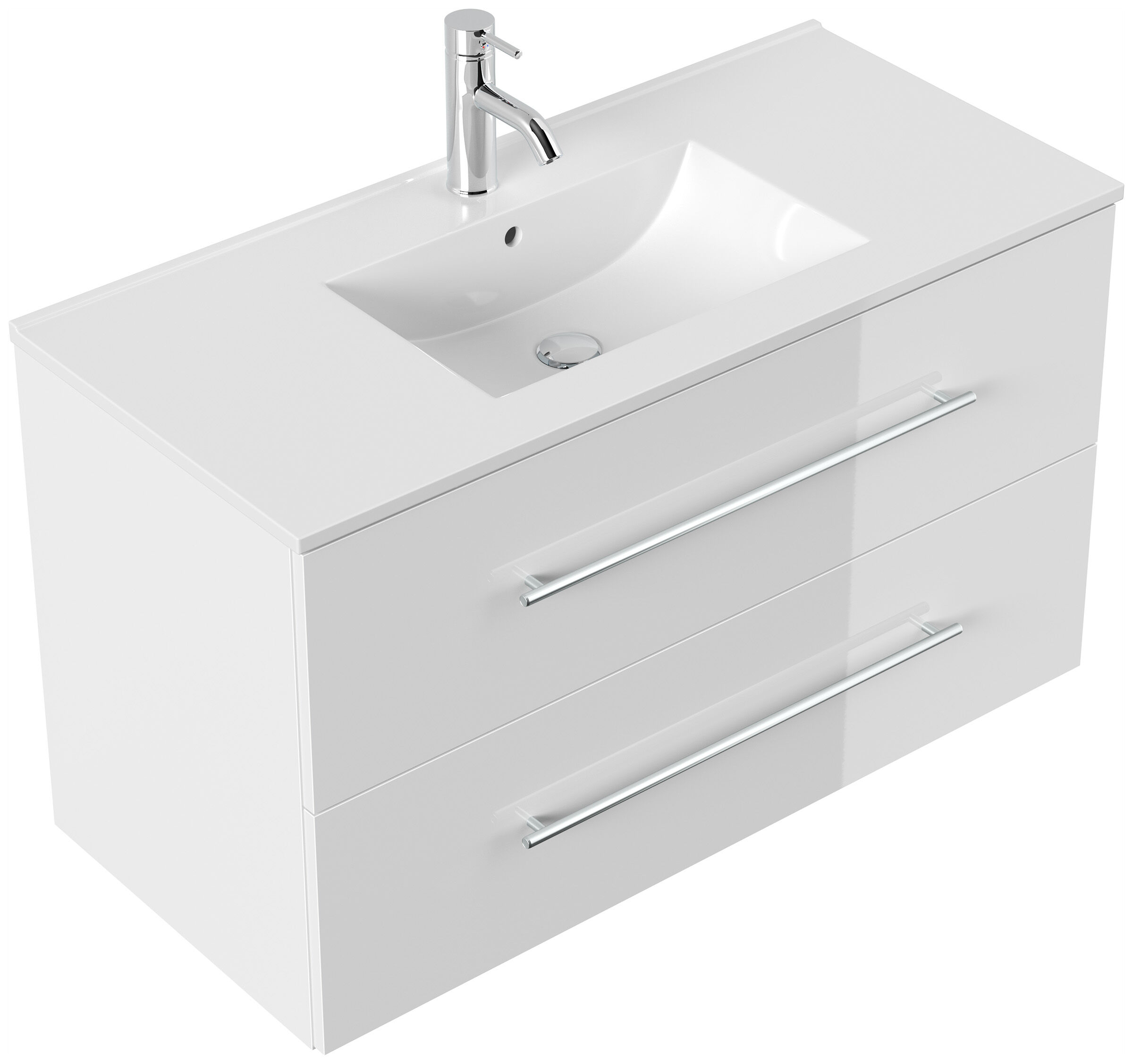 Badmöbel Firenze 100 SoftClose weiss hochglanz