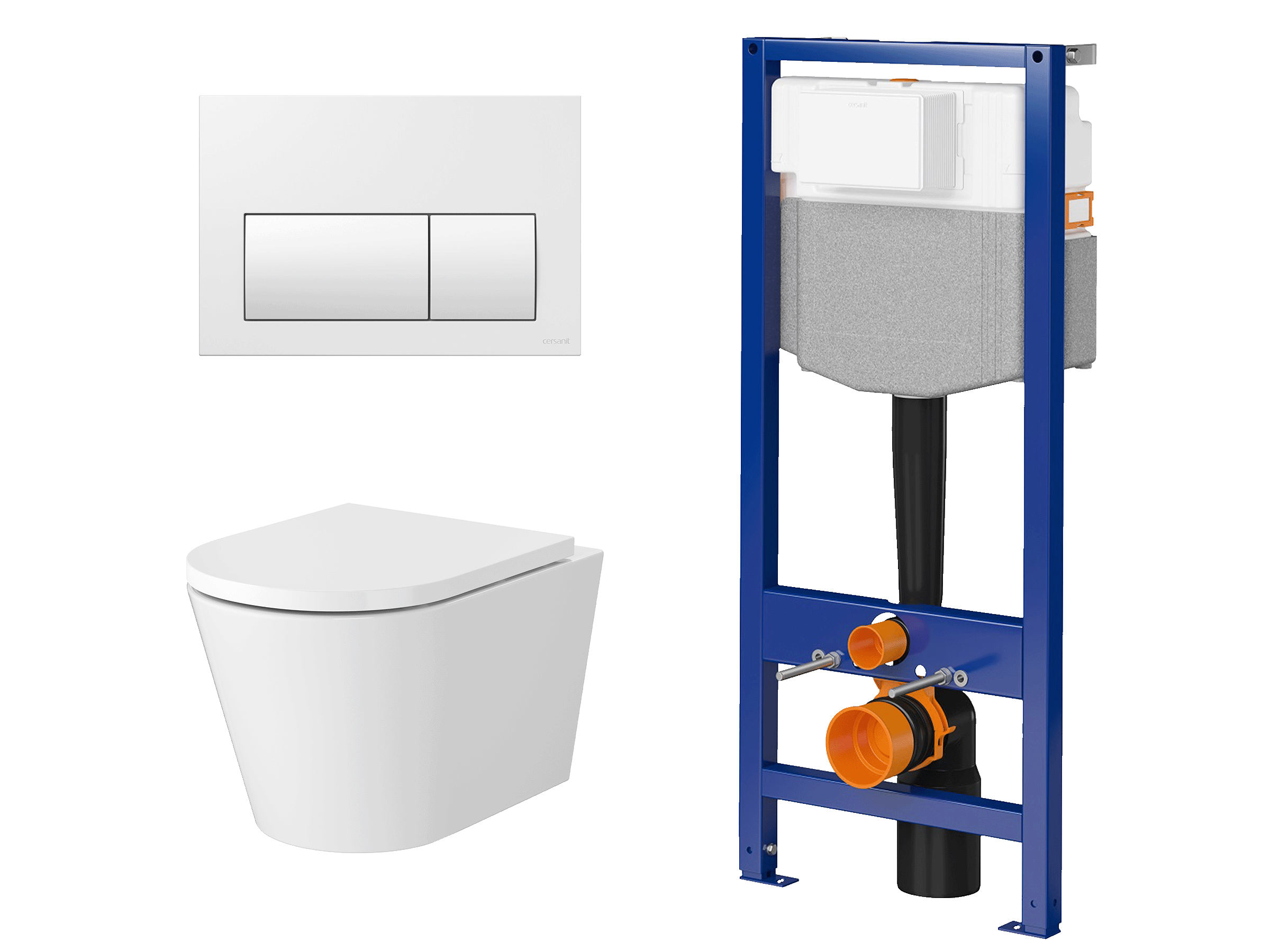 WC-Set KORAL mit Tornado-Spülung, Vorwandelement 50 cm und Betätigungsplatte