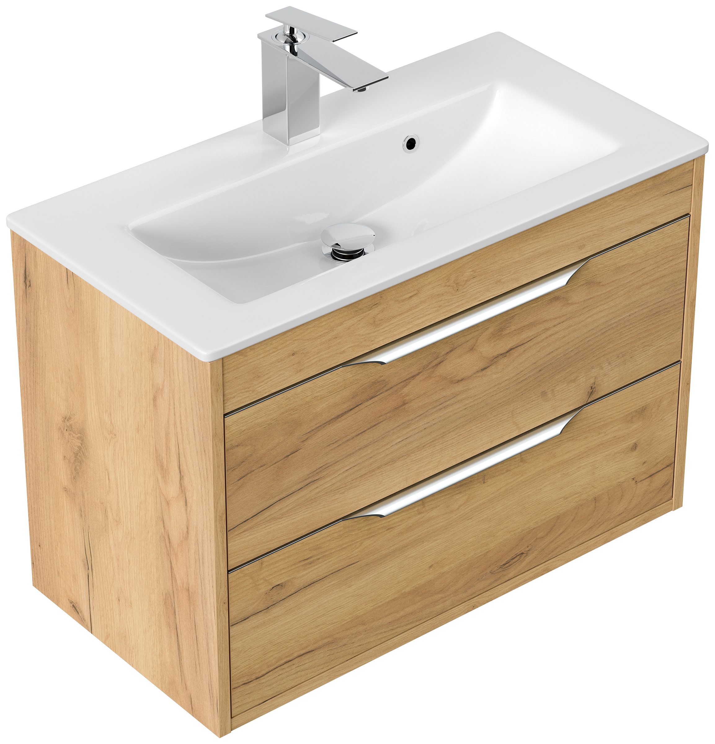 Badmöbel Elements 80 Slimline SoftClose eiche gold
