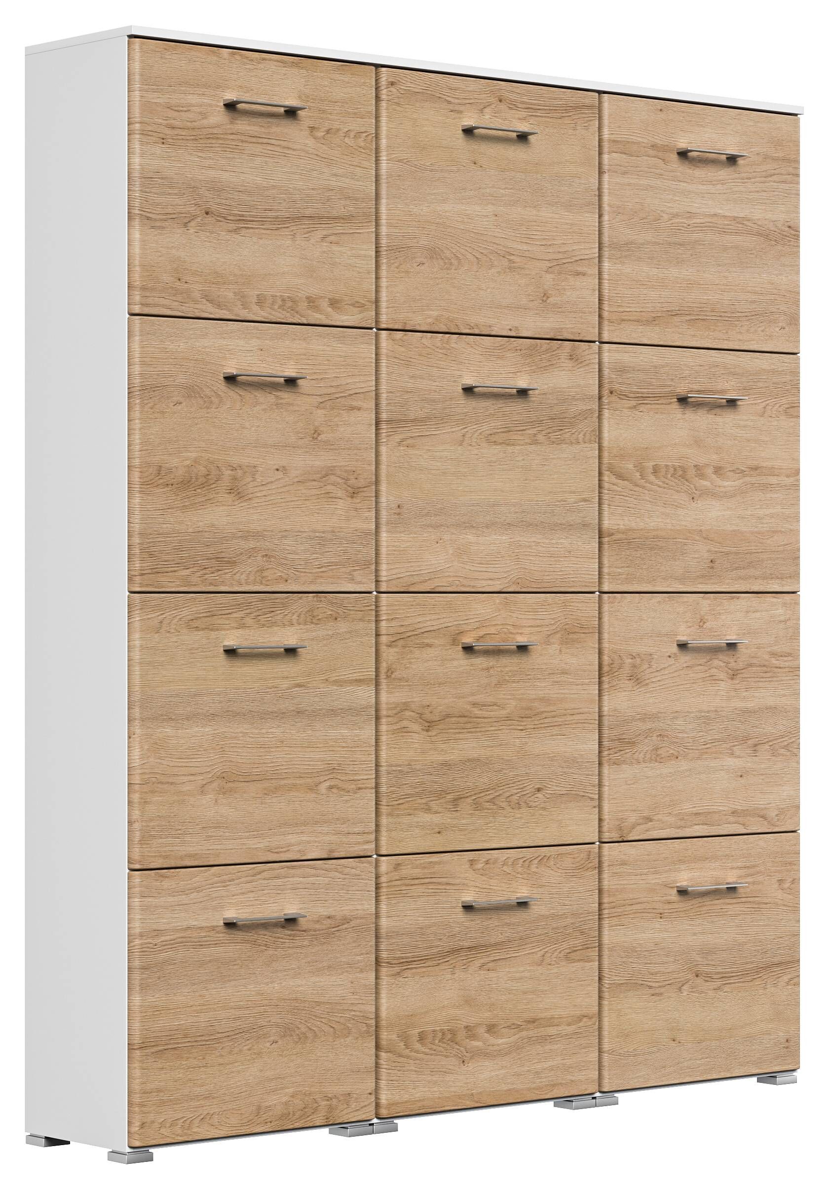 Schuhschrank XXXL Emotion 12 Klappen 48 Paar 160x187 cm Weiss-Brombeer