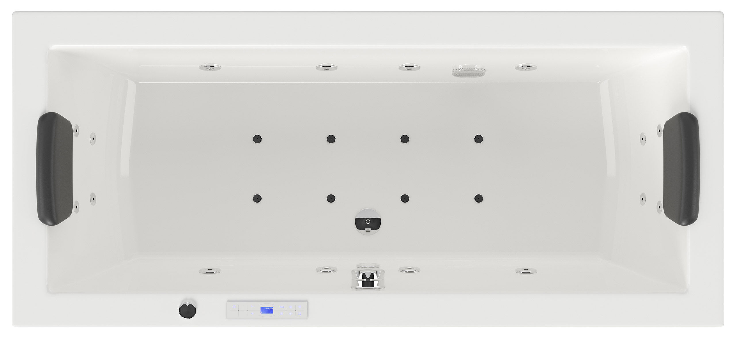 Rechteck Whirlpool Unity 180x80 Made in Germany 24 Massagedüsen mit Armatur