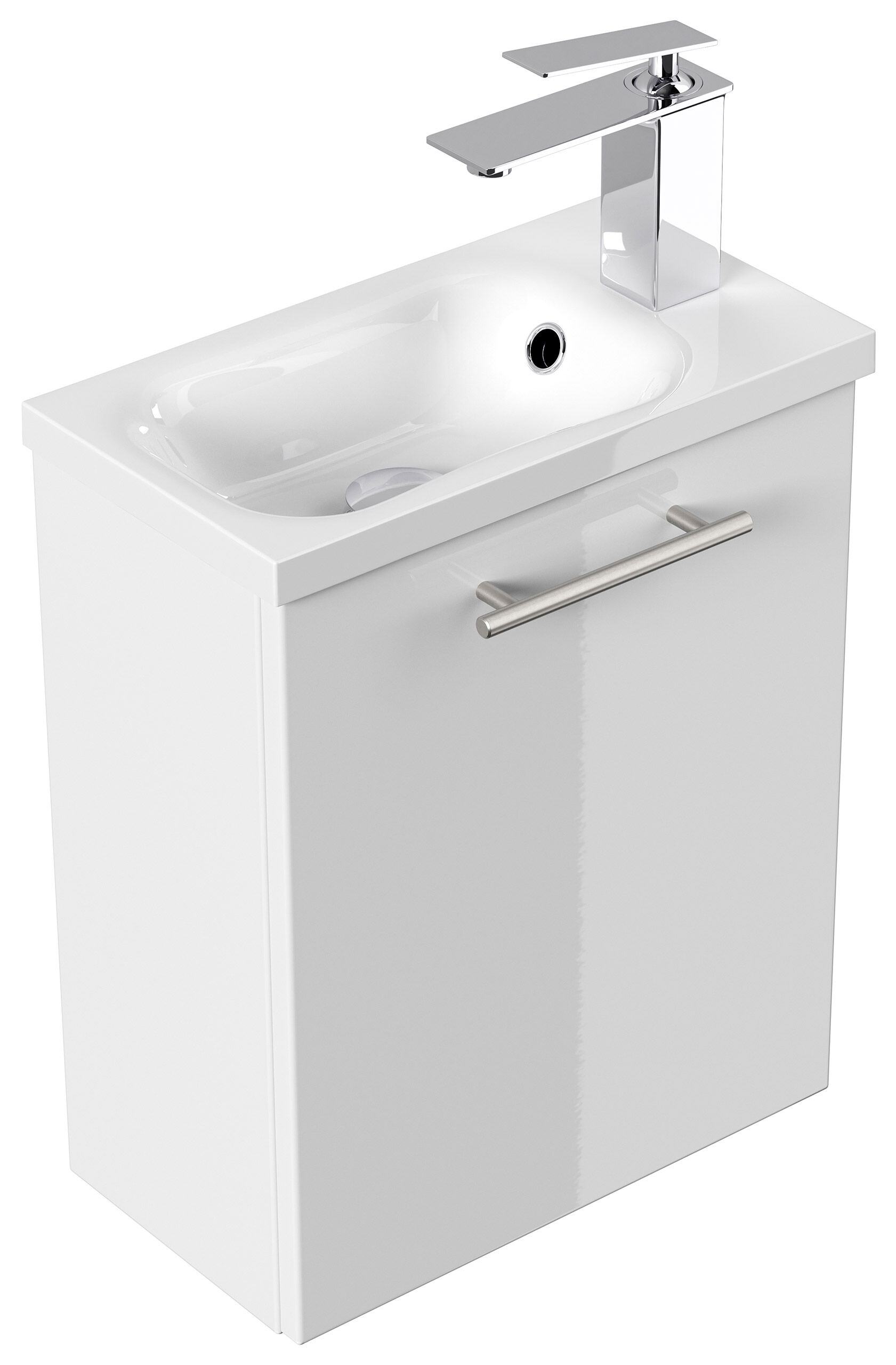 Gäste WC Badmöbel Pico Slimline 40cm SoftClose weiß hochglanz