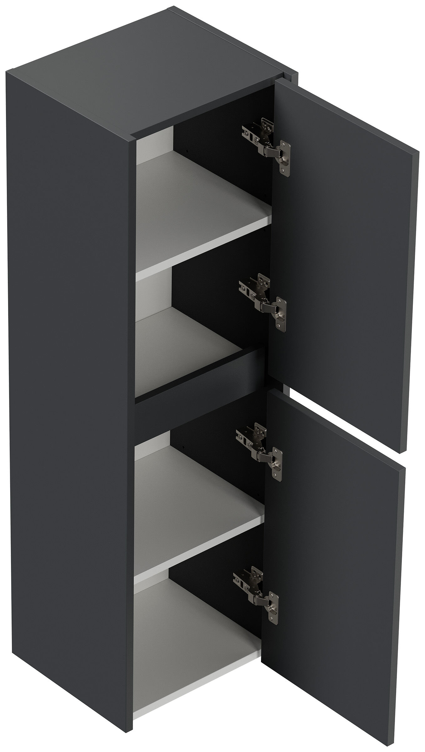 Badezimmer Hochschrank 112cm  Softclose Taifun Wandmontage weiß Hgl