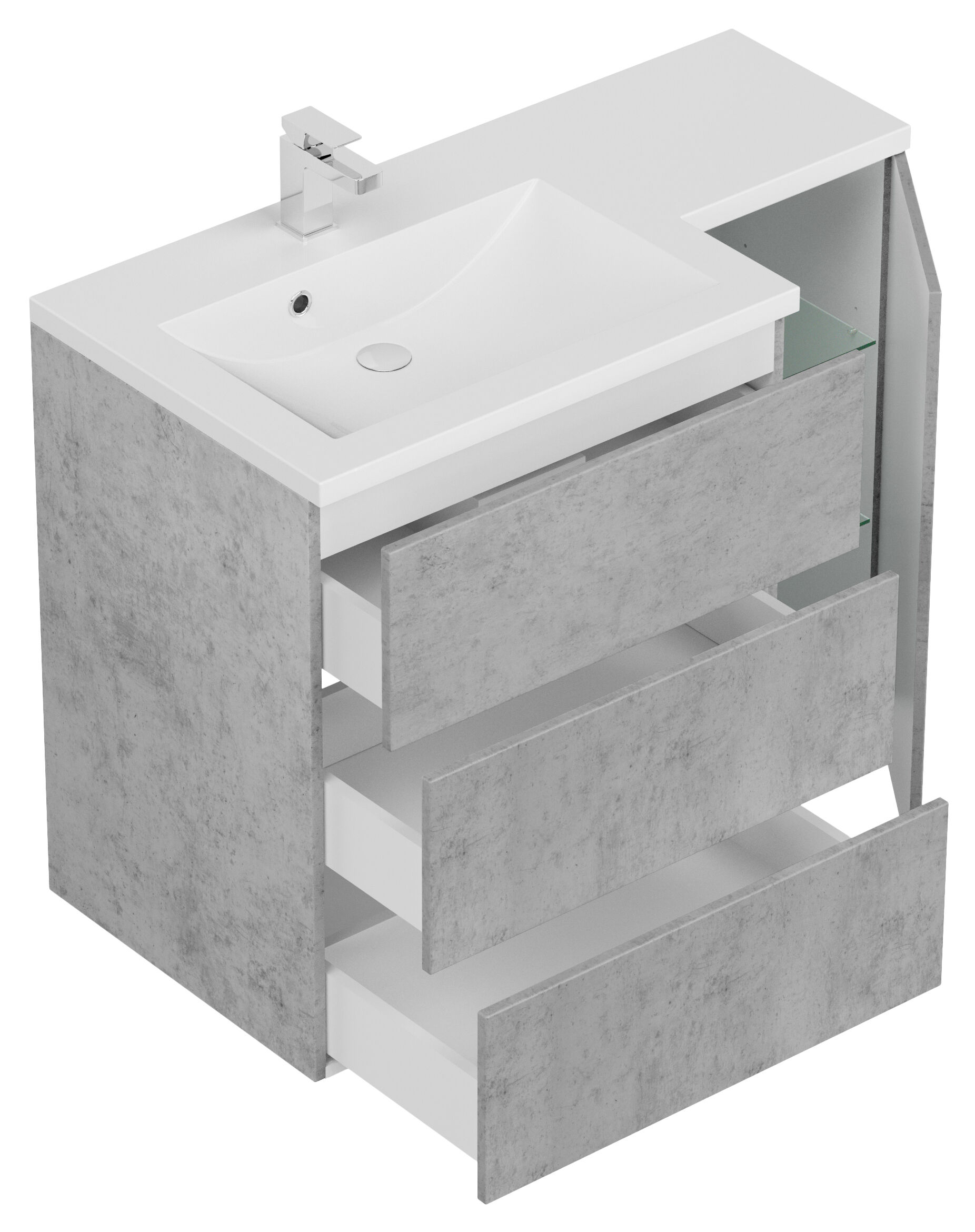 Badblock ELISA rechts SoftClose weiss hochglanz