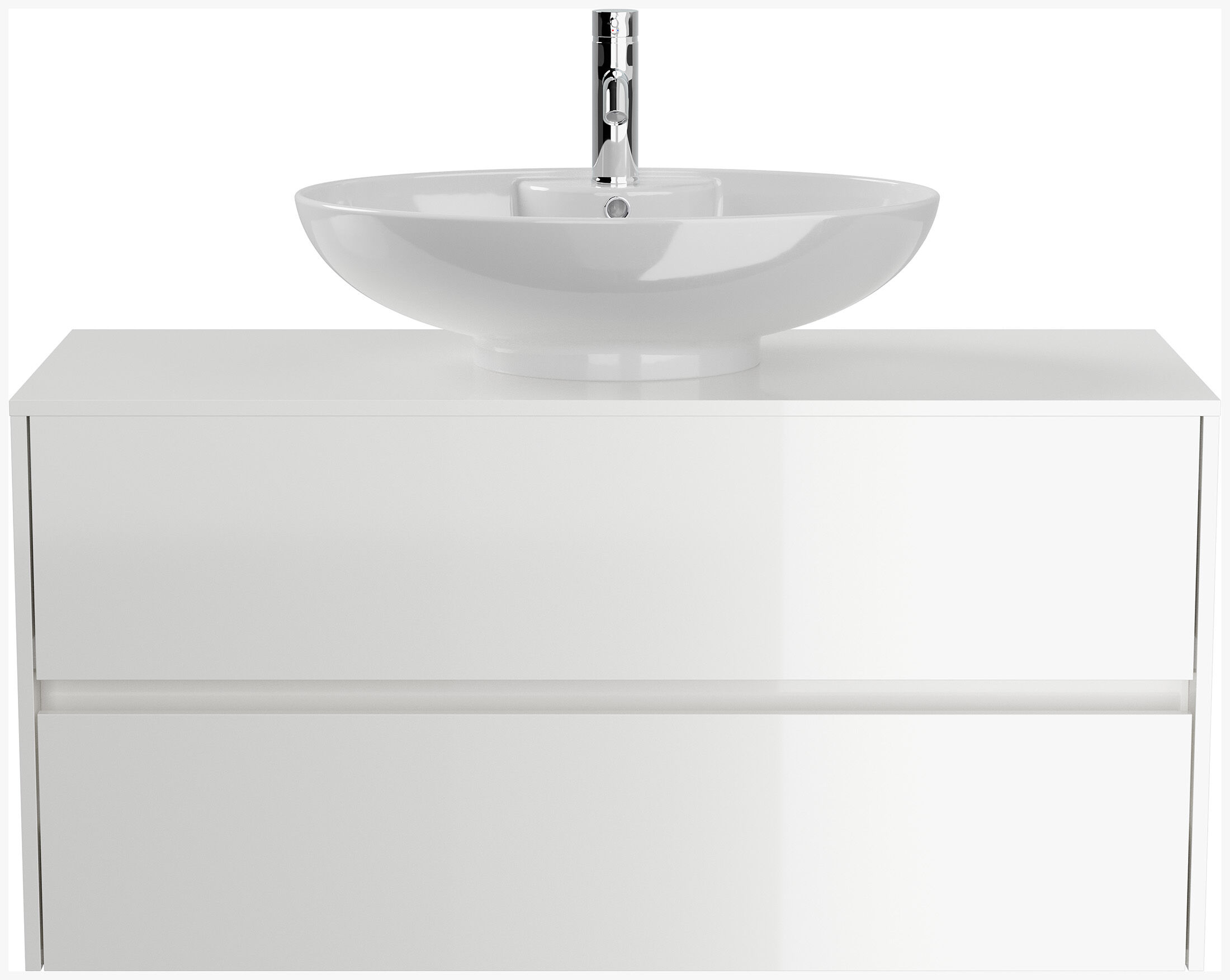 Badmöbel Taifun 120cm mit Keramik Aufsatzwaschbecken grafit