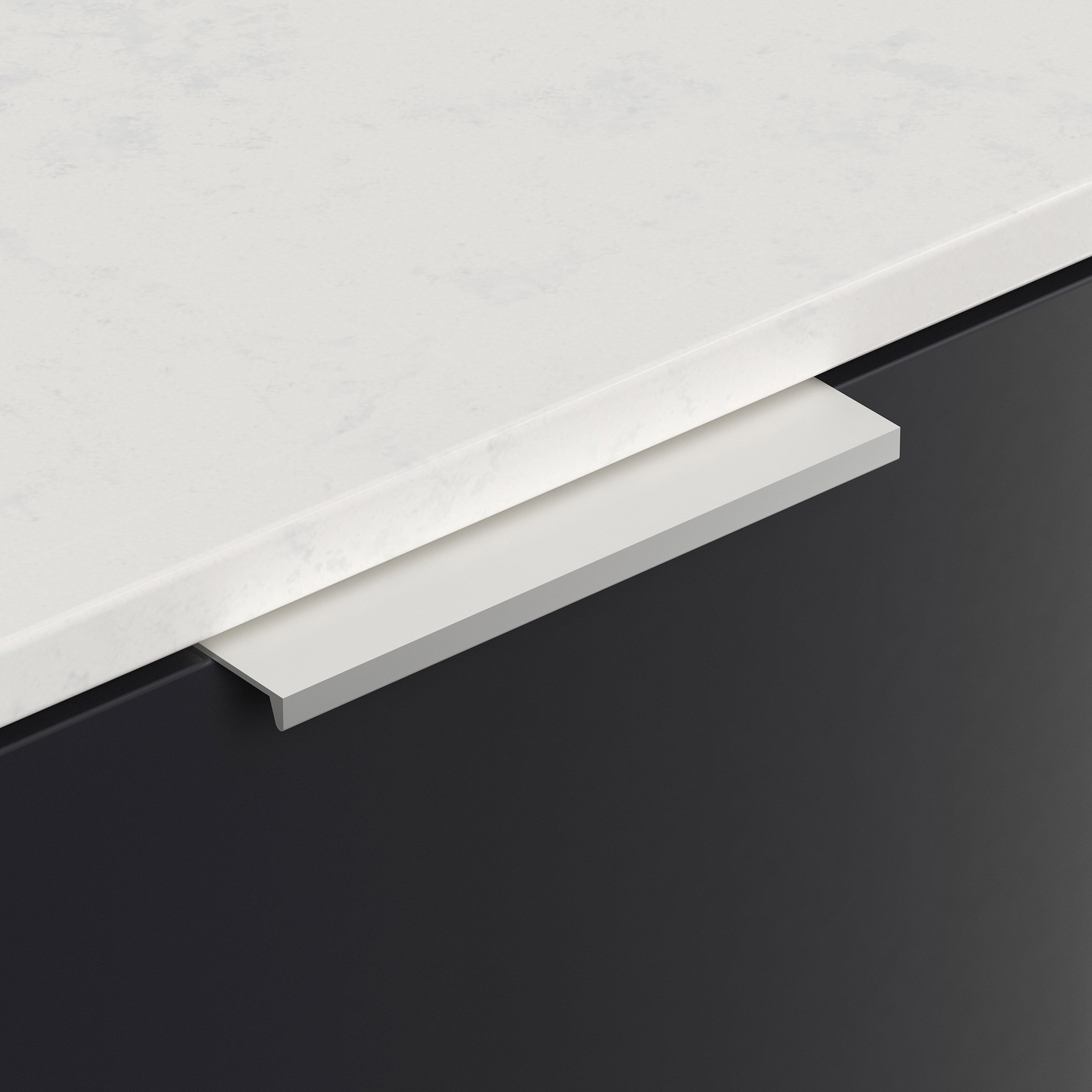 Design Nachttisch Kommode Artem 60cm, Quarztop, 2 Softeinzüge lackiert Weiß Hgl
