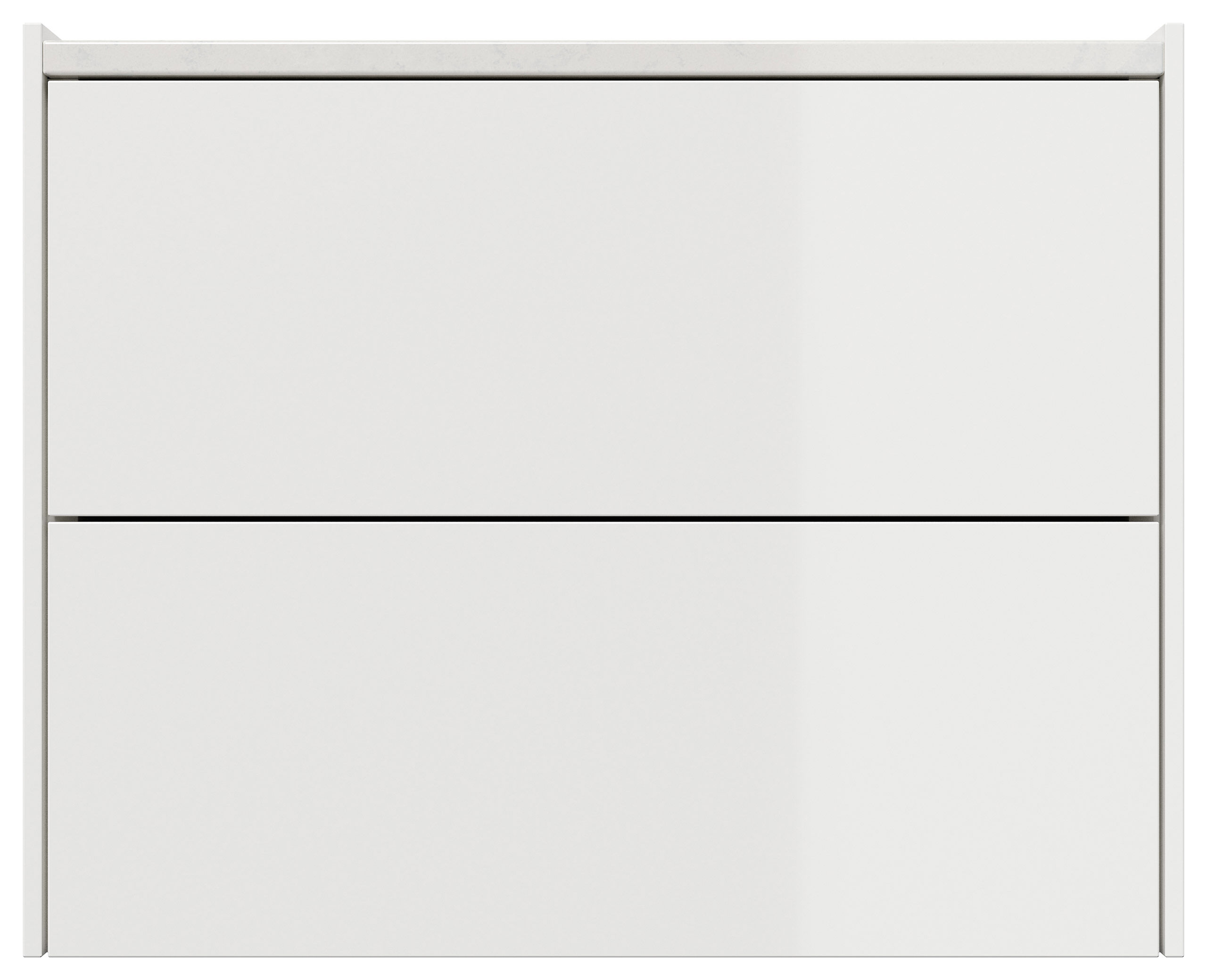 Nachttisch Kommode Somnia L 60cm, Quarztop, 2 Pushauszüge lackiert Weiß Hgl