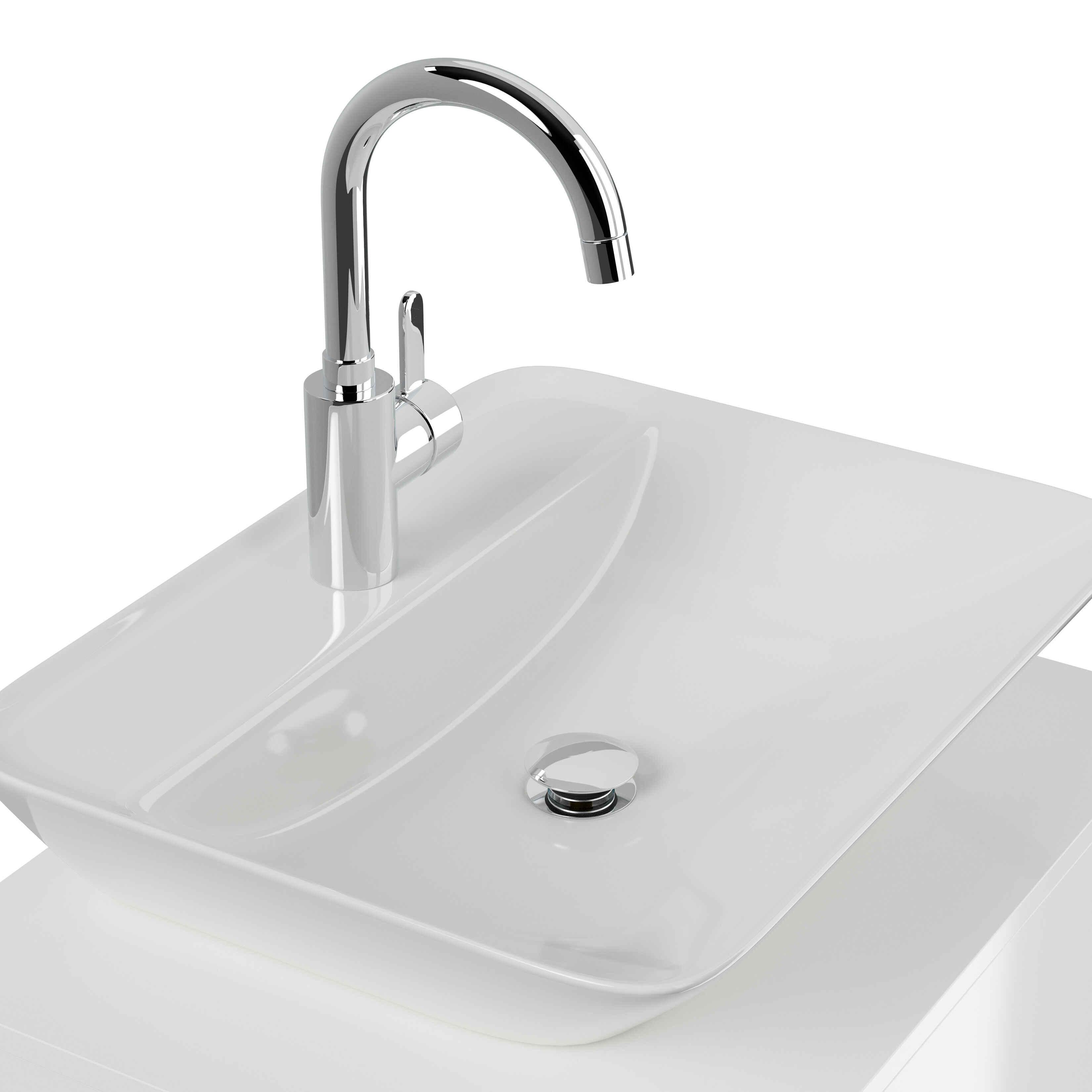 Badmöbel Taifun 60cm mit modernem Aufsatzwaschbecken grafit