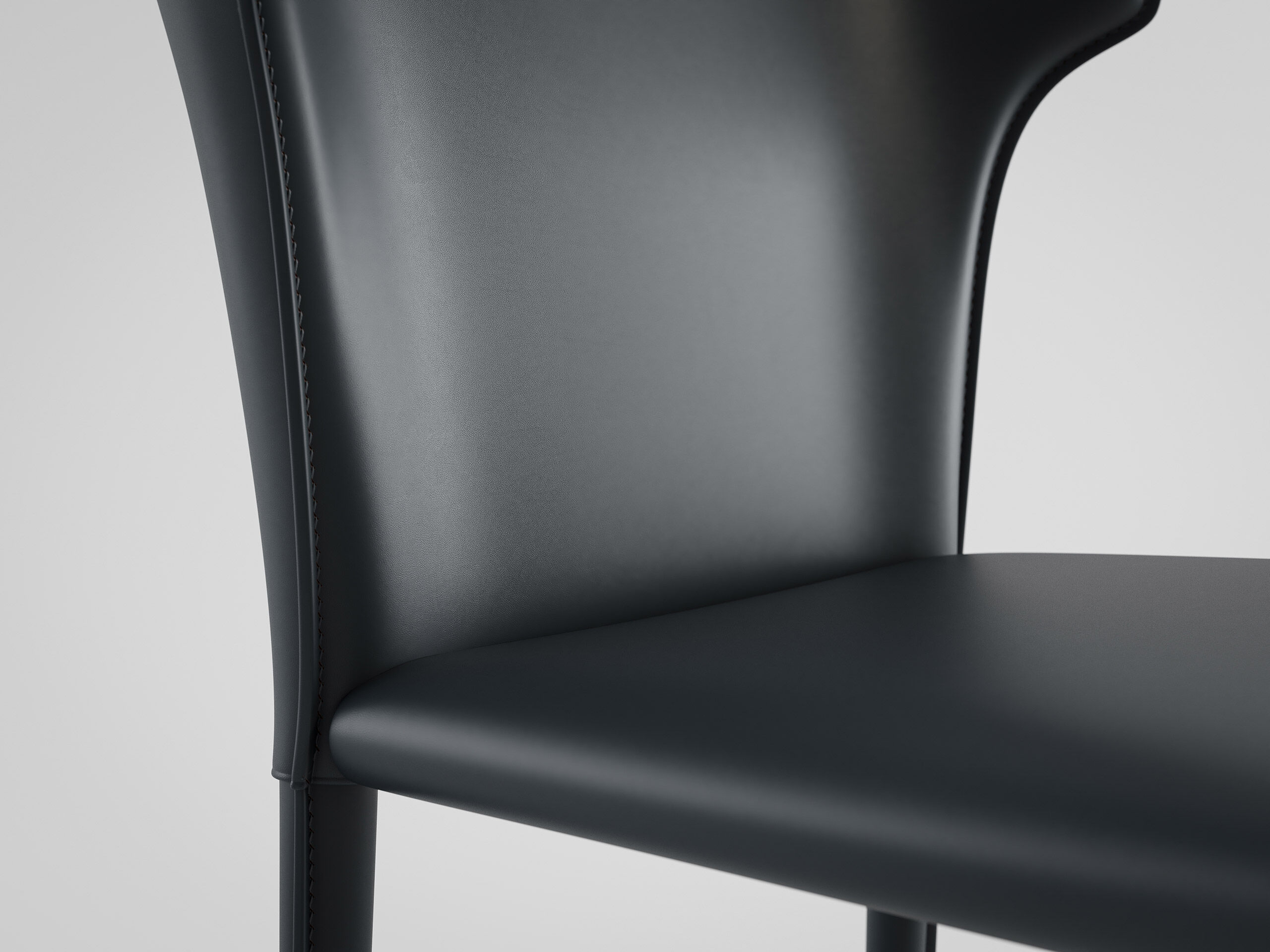 2er Set Esszimmerstuhl Design Küchenstuhl Vince Kunstleder creme Metallbeine