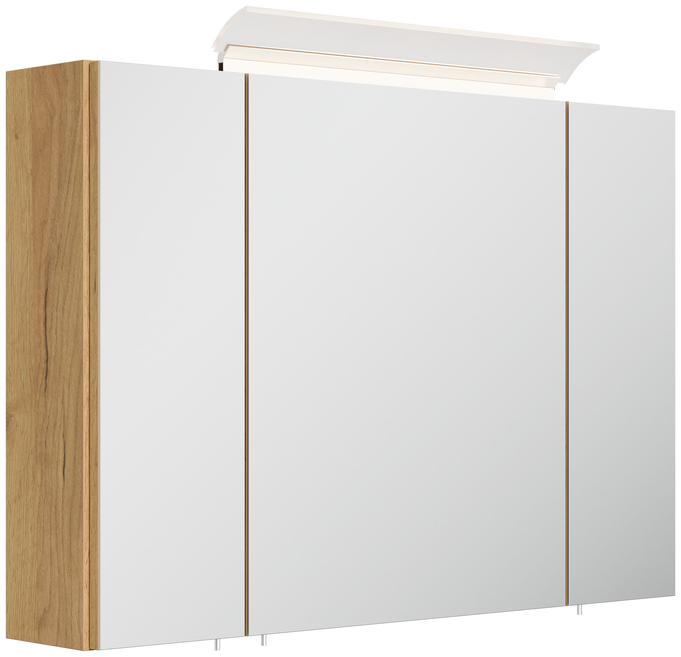 Badmöbel Set Firenze 90 3tlg. Spiegelschrank & Hochschrank eiche gold