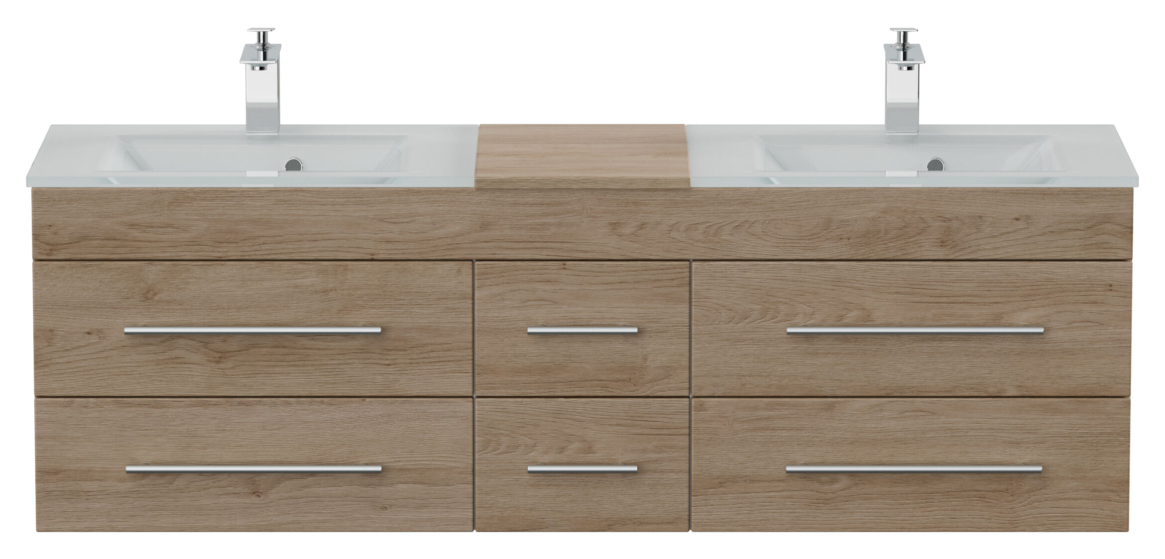 Badmöbel Vitro XL mit Doppel-Glasbecken SoftClose beton