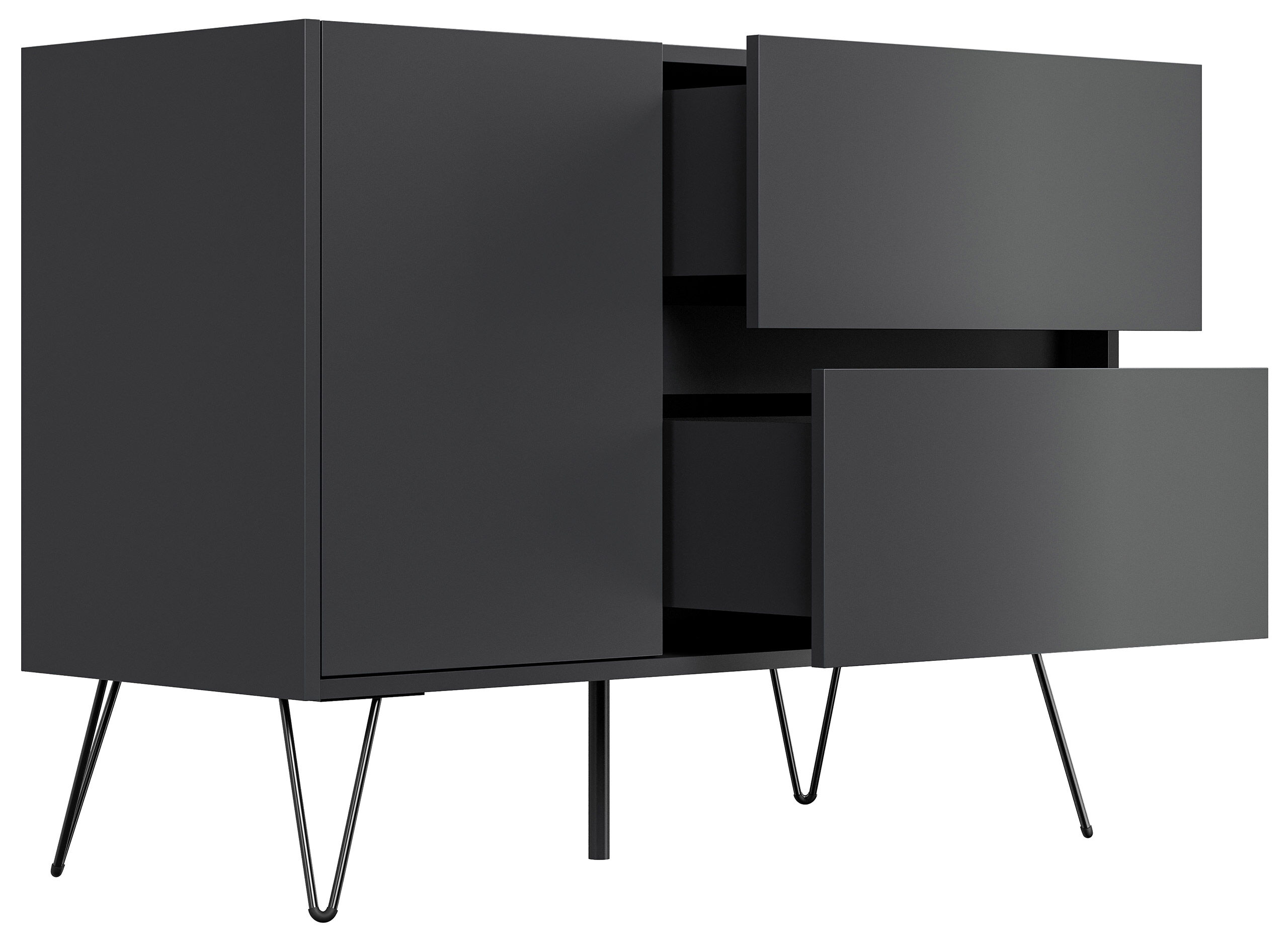 Sideboard Yako 100cm 2 SoftClose 1 Tür Grafit