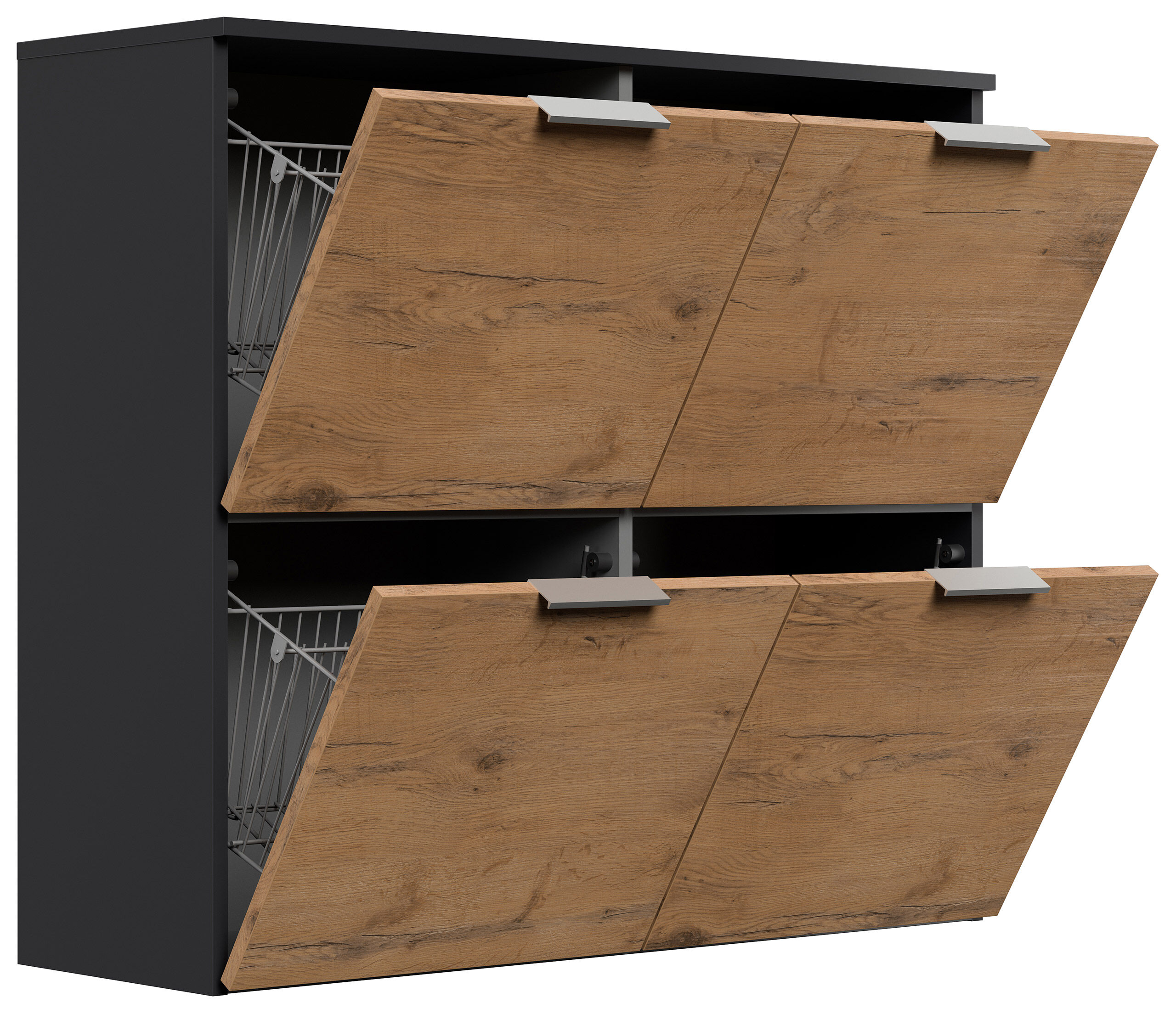 Schuhschrank Domus-XL hängend 4 Klappen 16 Paar Schuhe Oak