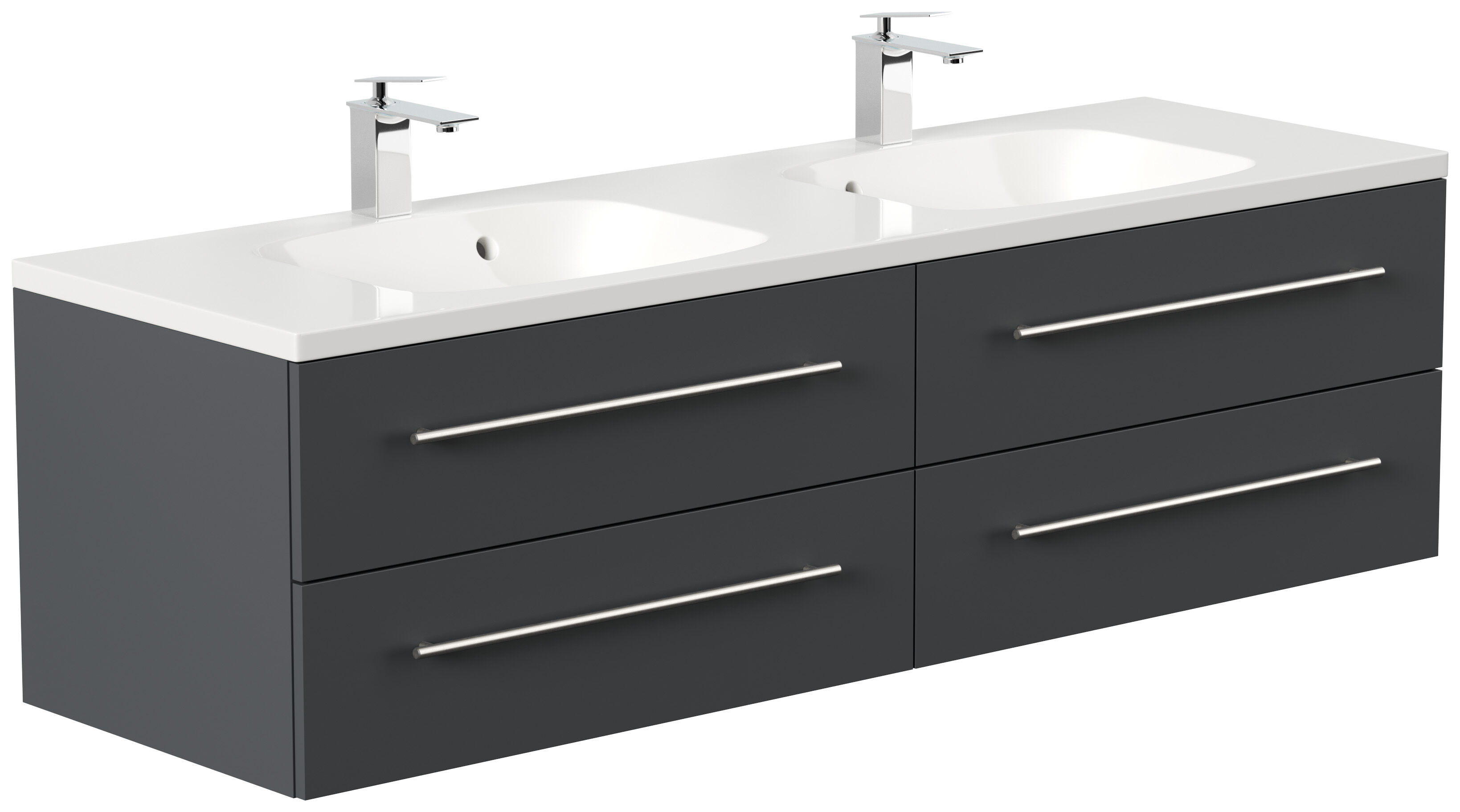 Badmöbelset Colossos160 2-teilig LED Spiegel weiss hochglanz