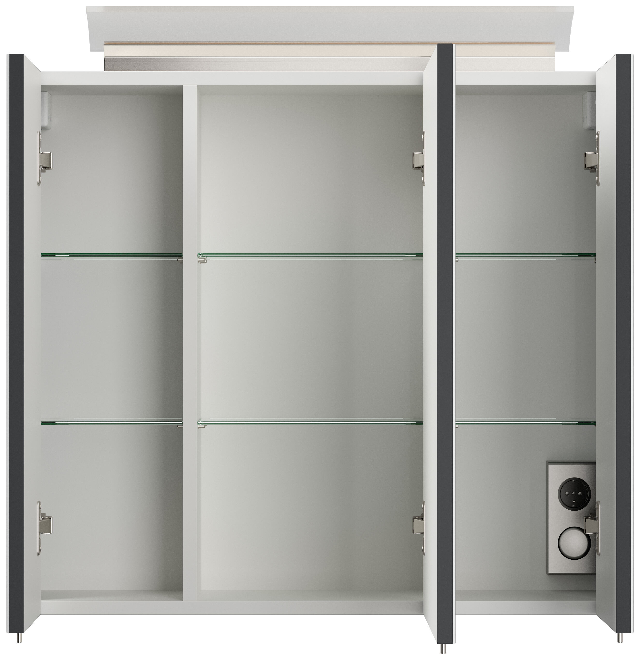 Badmöbelset Taifun 170cm 5tlg mit 2x Spiegelschrank & 2x Badschrank grafit