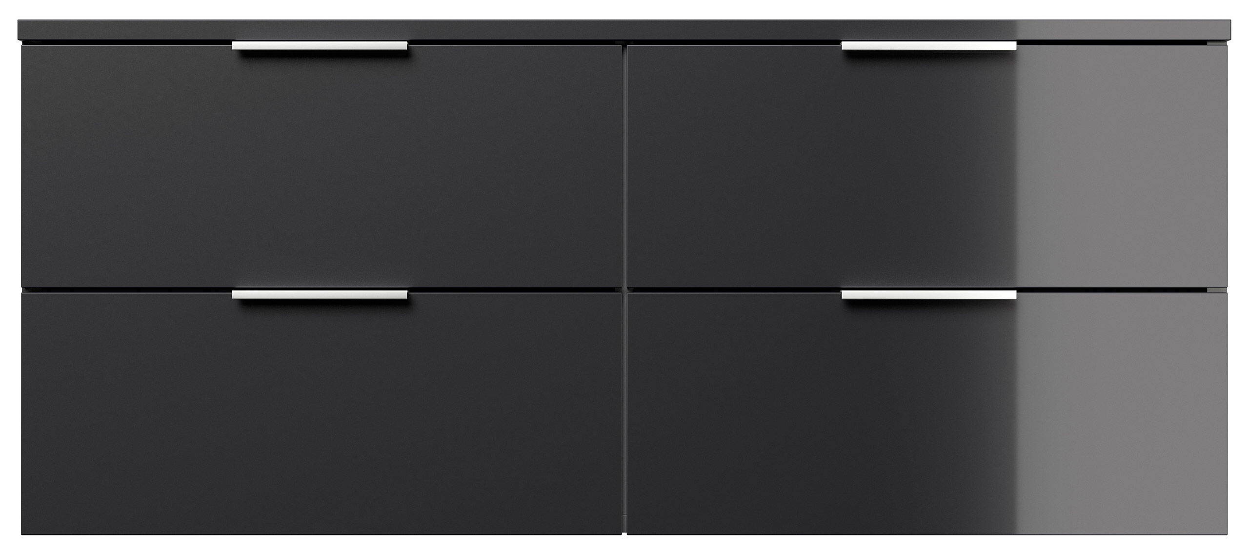 Design Hängekonsole Sideboard Urban Slimline 4 Softeinzüge lackiert Creme-Grafit