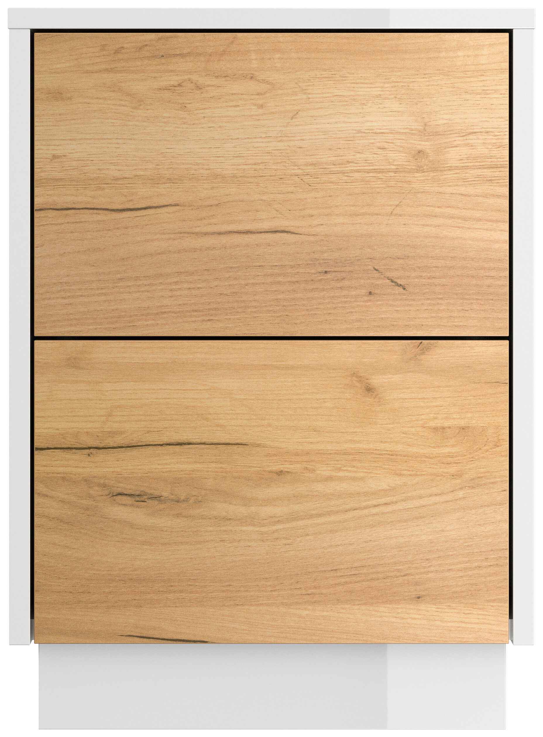 Design Nachttisch Concepto S 40cm stehend, 2 Pushauszüge Grafit Eiche