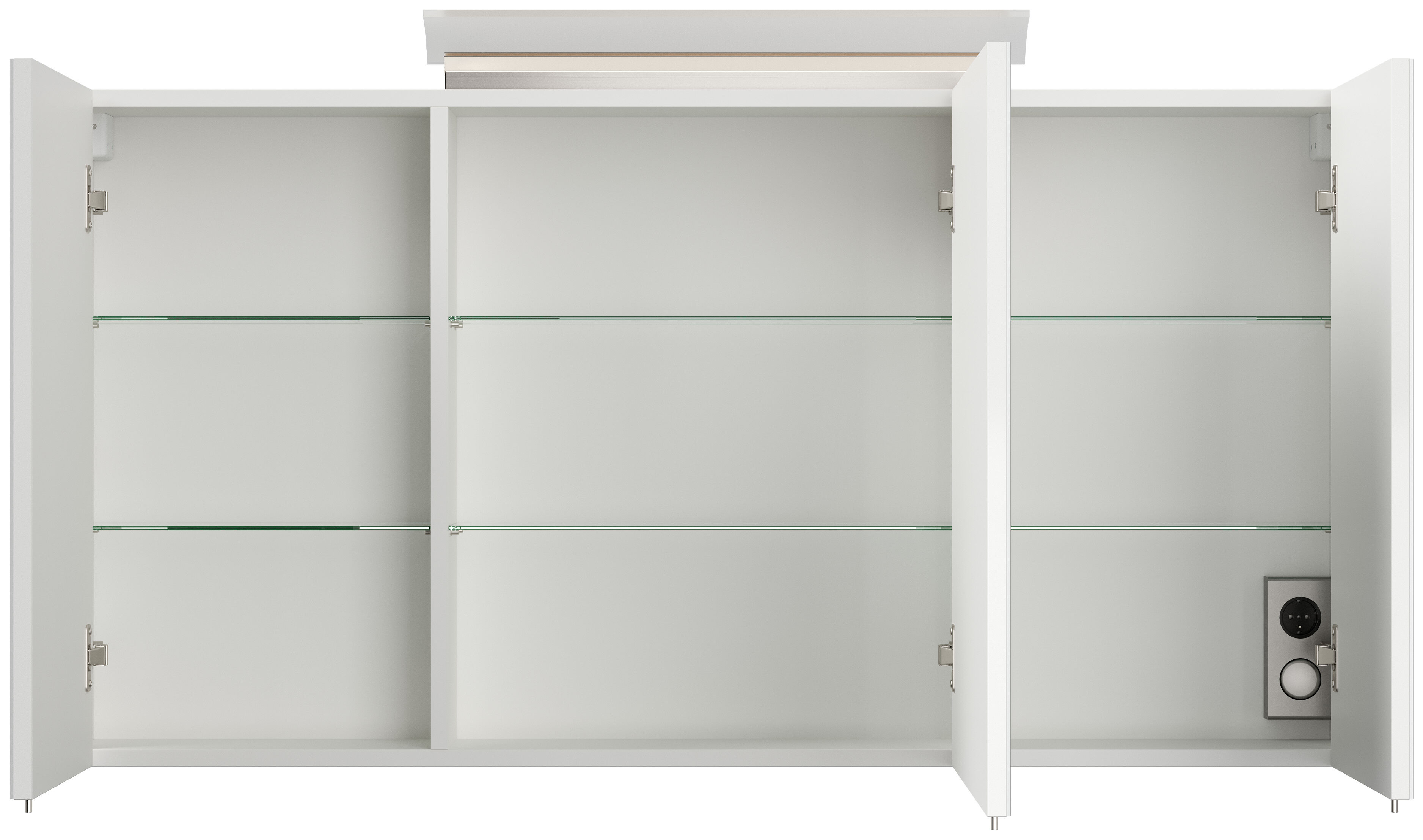 Badmöbelset Helios 2-teilig Spiegelschrank weiss hochglanz