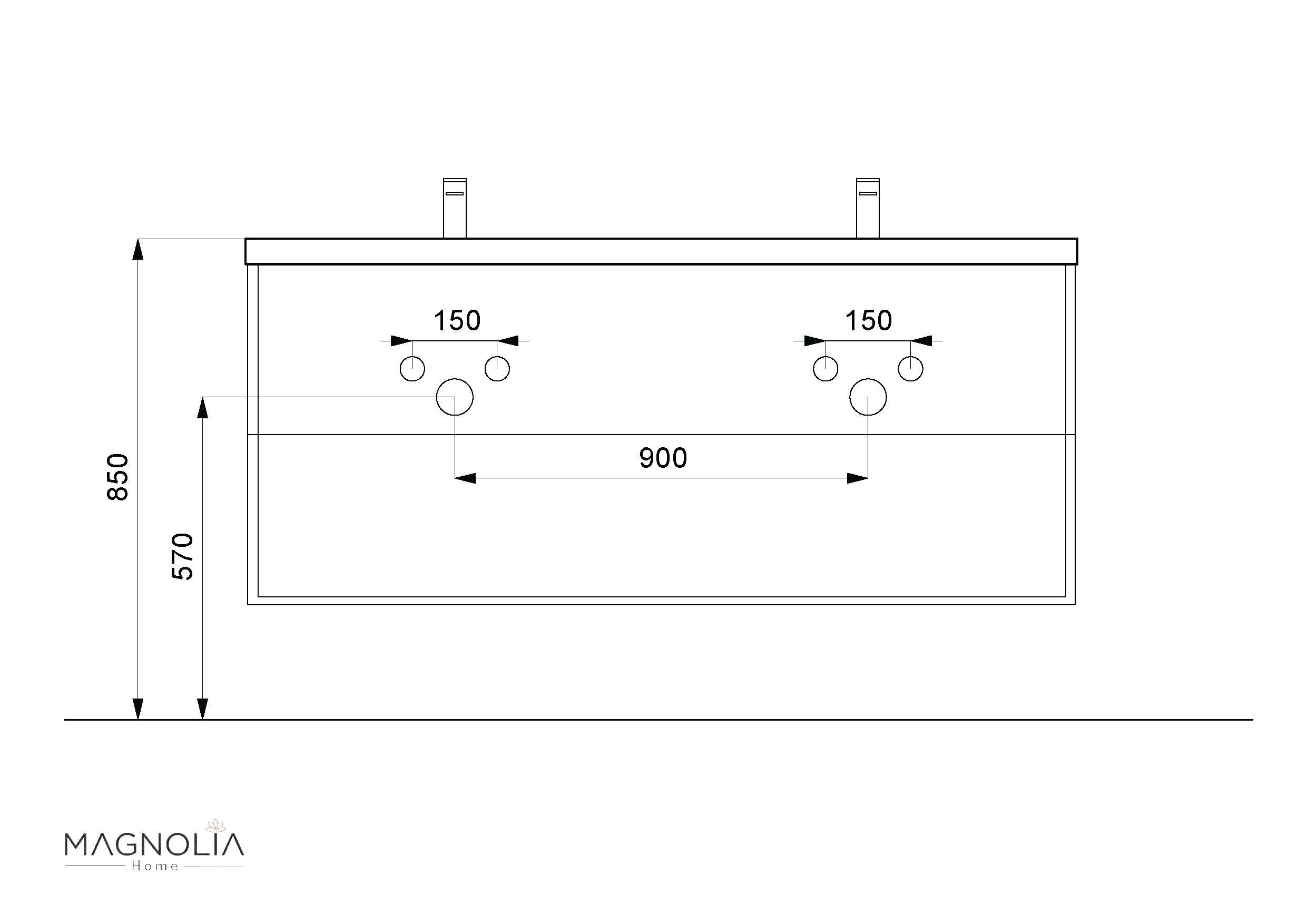 Badmöbel Vitro XL mit Doppel-Glasbecken SoftClose beton