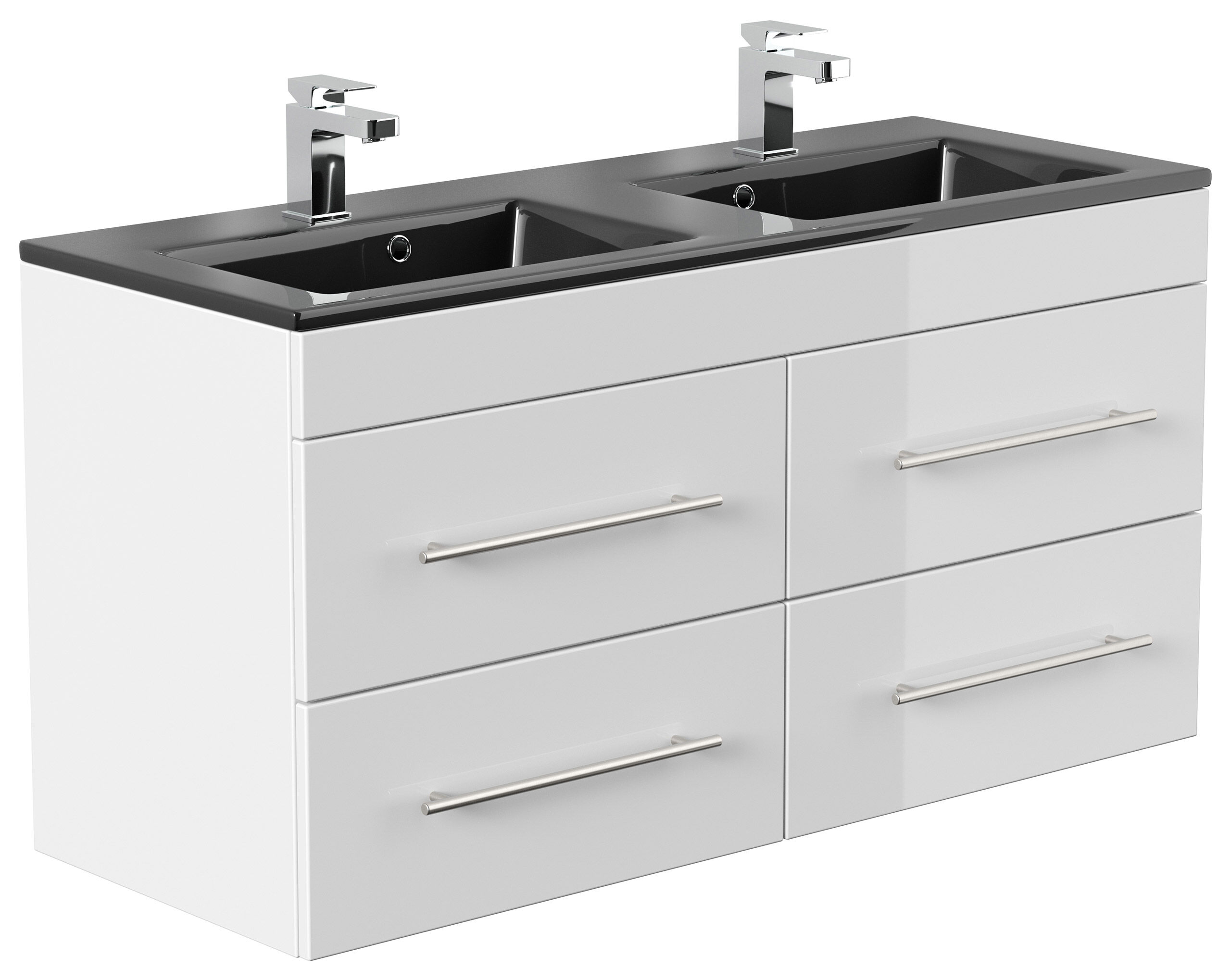 Badmöbel Ovation schwarzes Waschbecken SoftClose beton