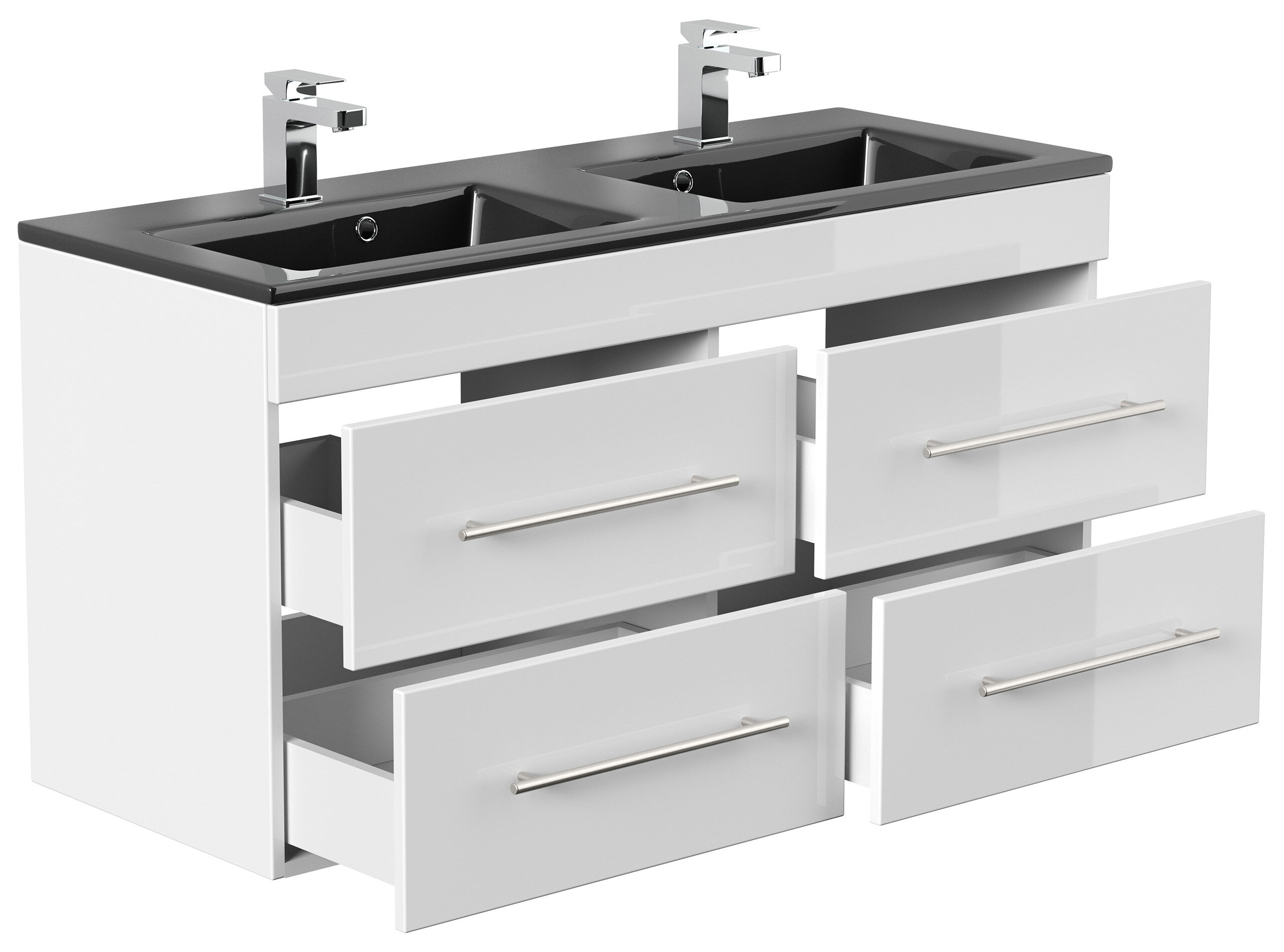 Badmöbel Ovation schwarzes Waschbecken SoftClose beton