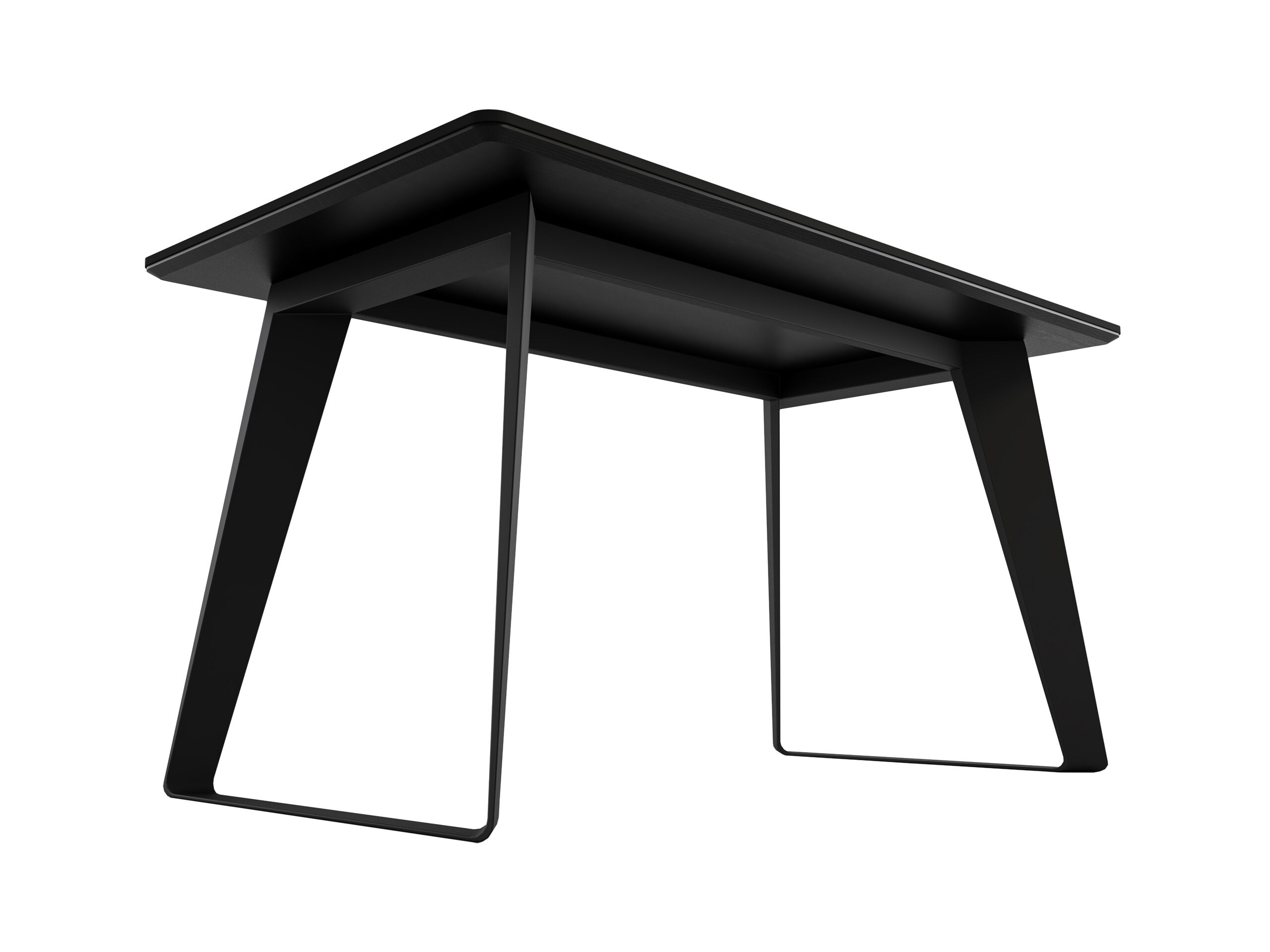 Esstisch 140x80cm graue Keramikplatte schwarze U-Form Beine