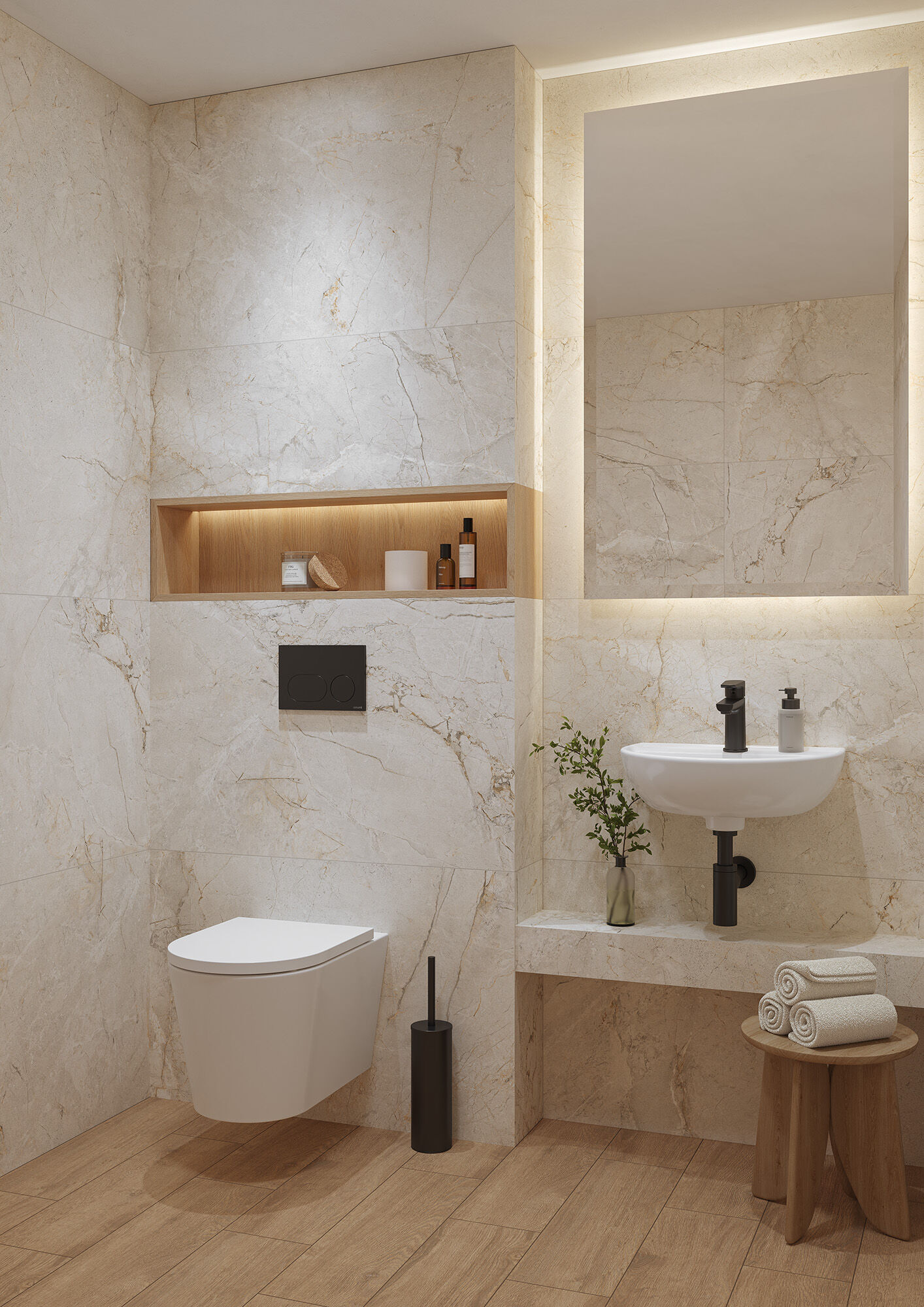 Wand-WC Komplettset MESTA mit WC-Sitz-Absenkenautomatik und Tornado-Spülung