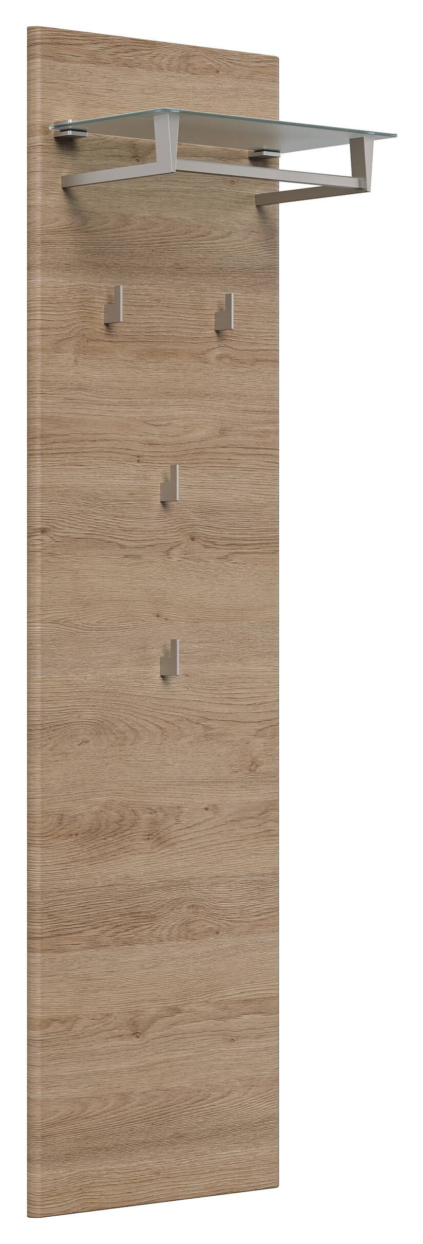 Garderobe Set 113 Brawley 2 tlg Schuhschrank 8 Klappen 32 Paar Weiss-Eiche