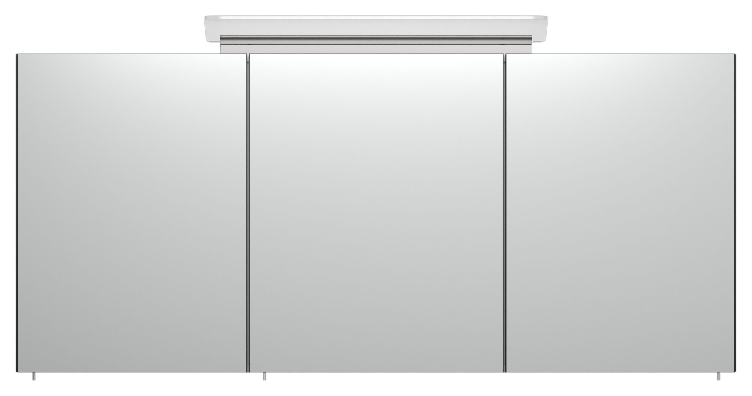 Spiegelschrank 140cm inkl. Design LED-Lampe und Glasböden weiss hochglanz