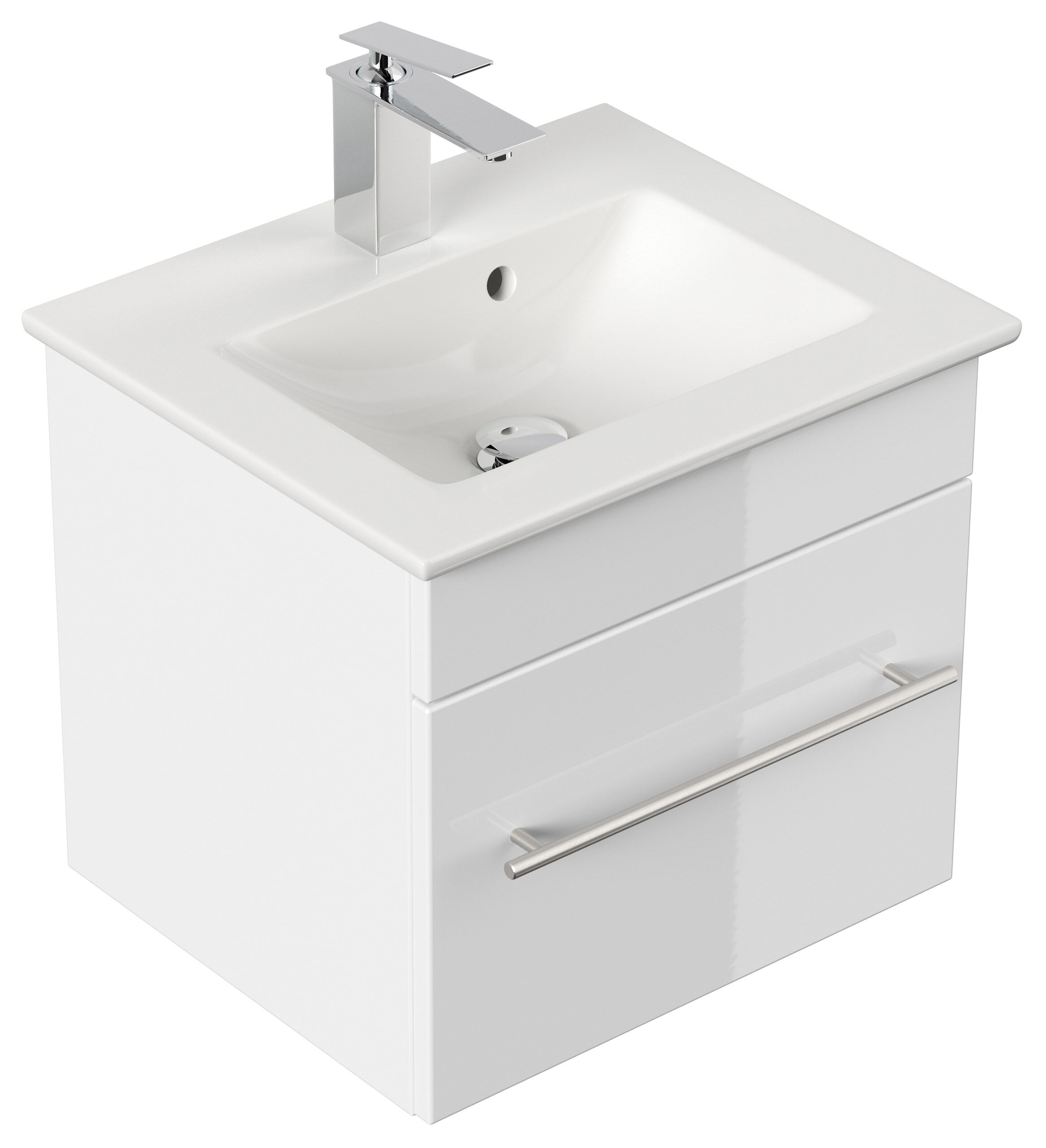 Badmöbel mit Villeroy & Boch Venticello Waschbecken 50 cm weiss hochglanz
