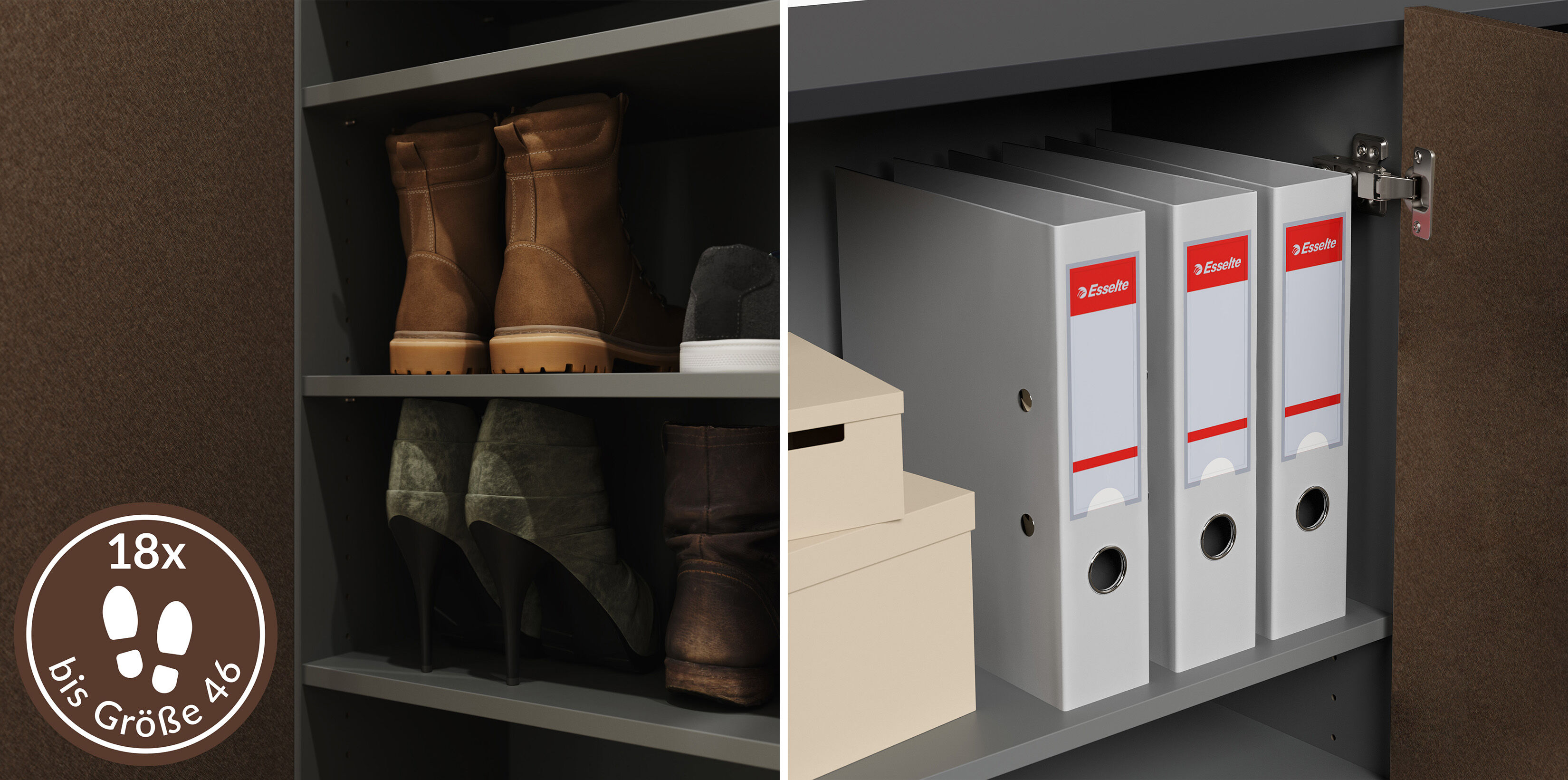 Sideboard Schuhschrank Alius-M 2 Türen Sand