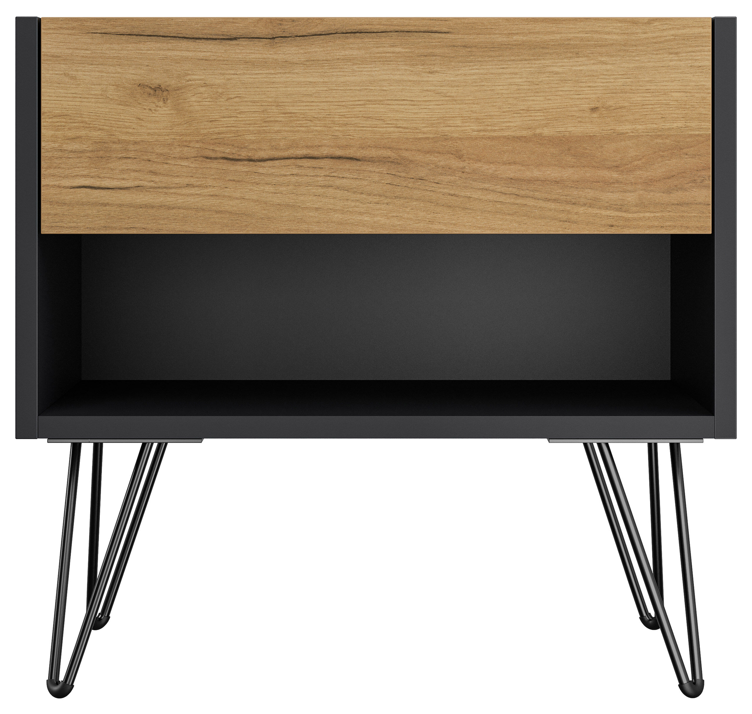 2er Set Nachttisch Dion 50cm SoftClose stehend Weiß Hgl