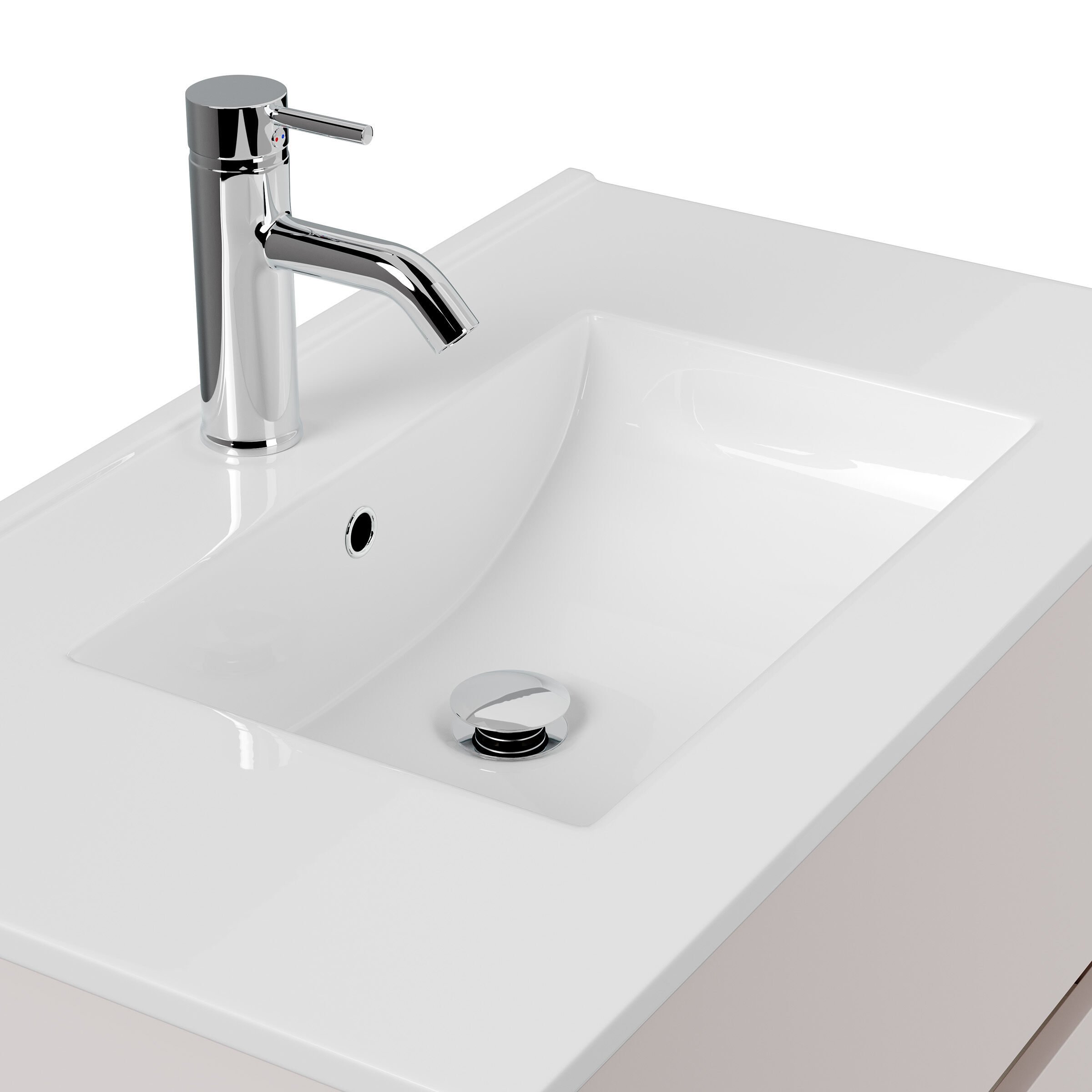 Badmöbel Taifun & Waschtisch 80 cm 2 Greifraum SoftClose Auszüge Kaschmir