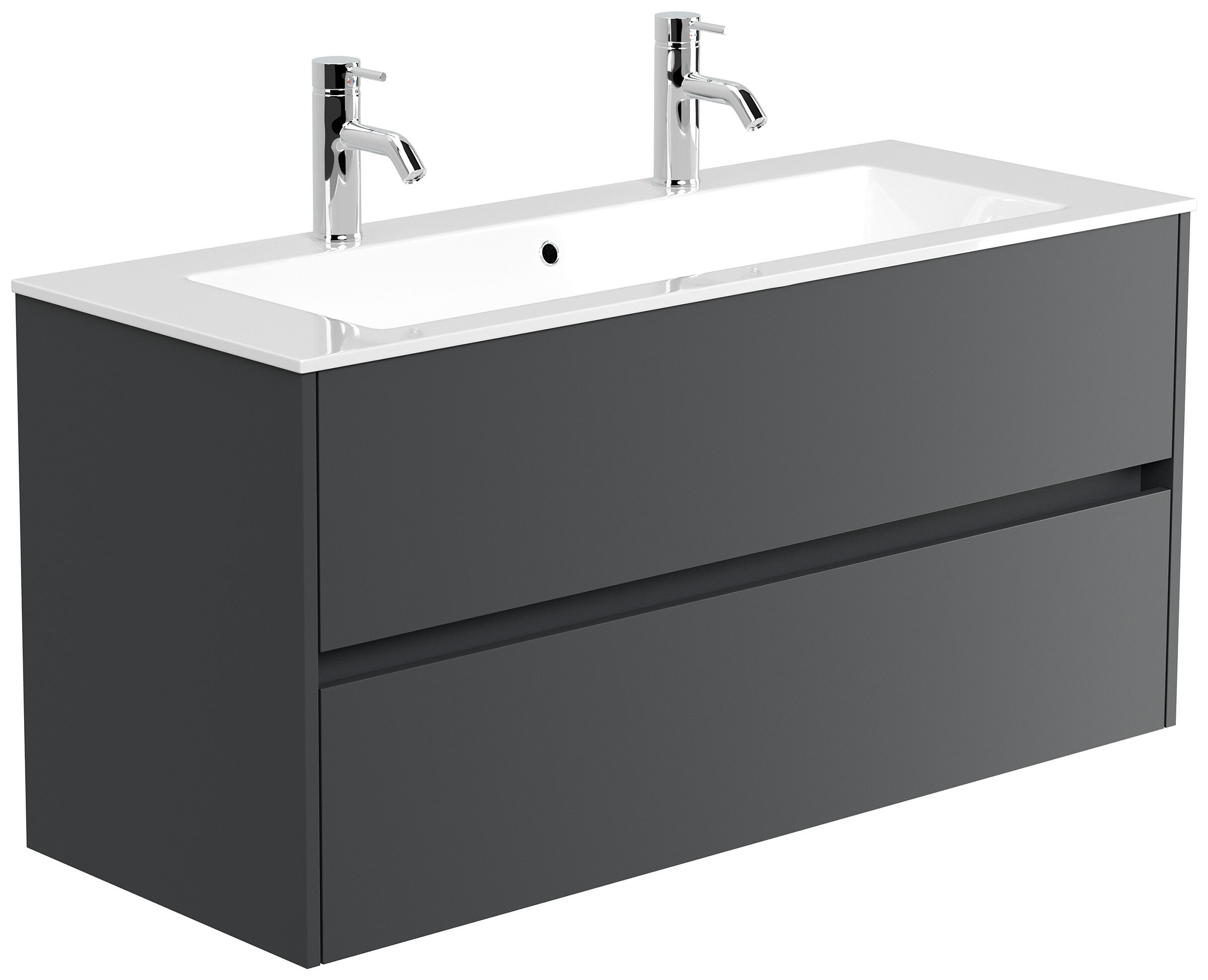 Doppelbadmöbel Taifun mit Waschtisch 120 cm 2 Greifraum SoftClose Auszüge eiche