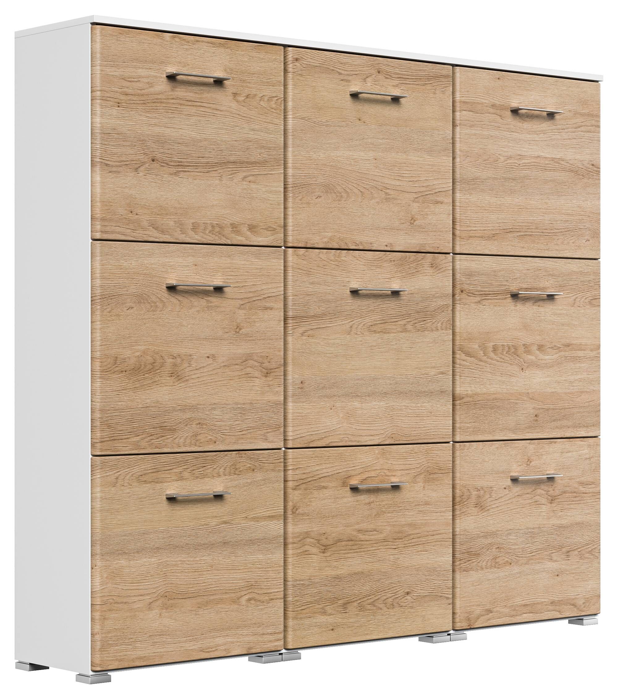 Schuhschrank XL Emotion 9 Klappen 36 Paar 157x141 cm Weiss-Weiss Hgl