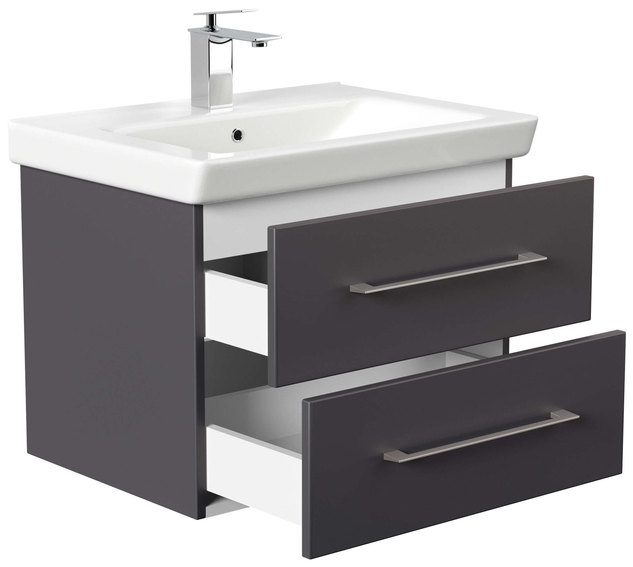 Badmöbel City  65cm mit V&B Subway 2.0 Waschbecken SoftClose eiche hell