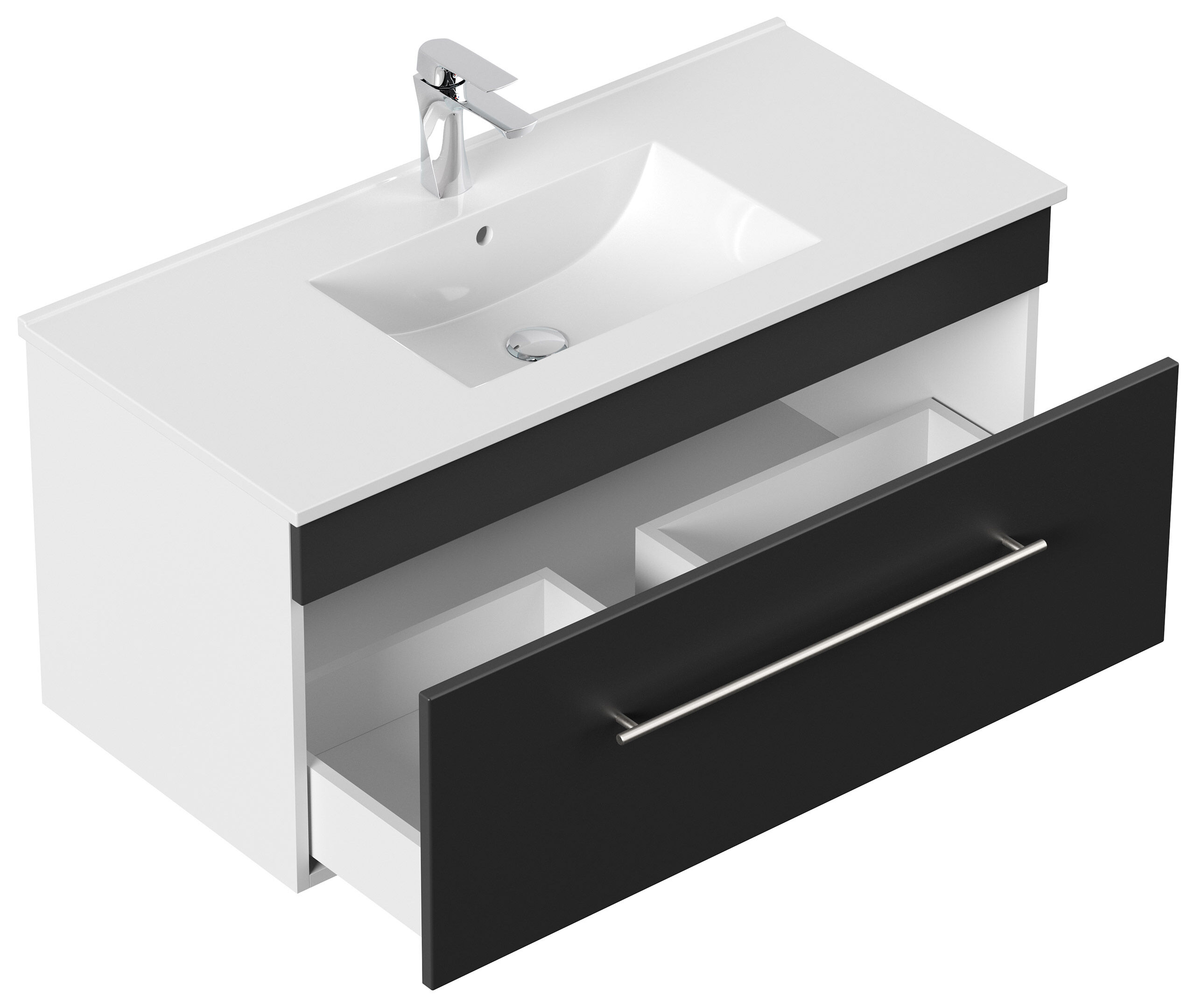 Badmöbel-Set SANTINI 100 (2-teilig) Front weiß hochglanz
