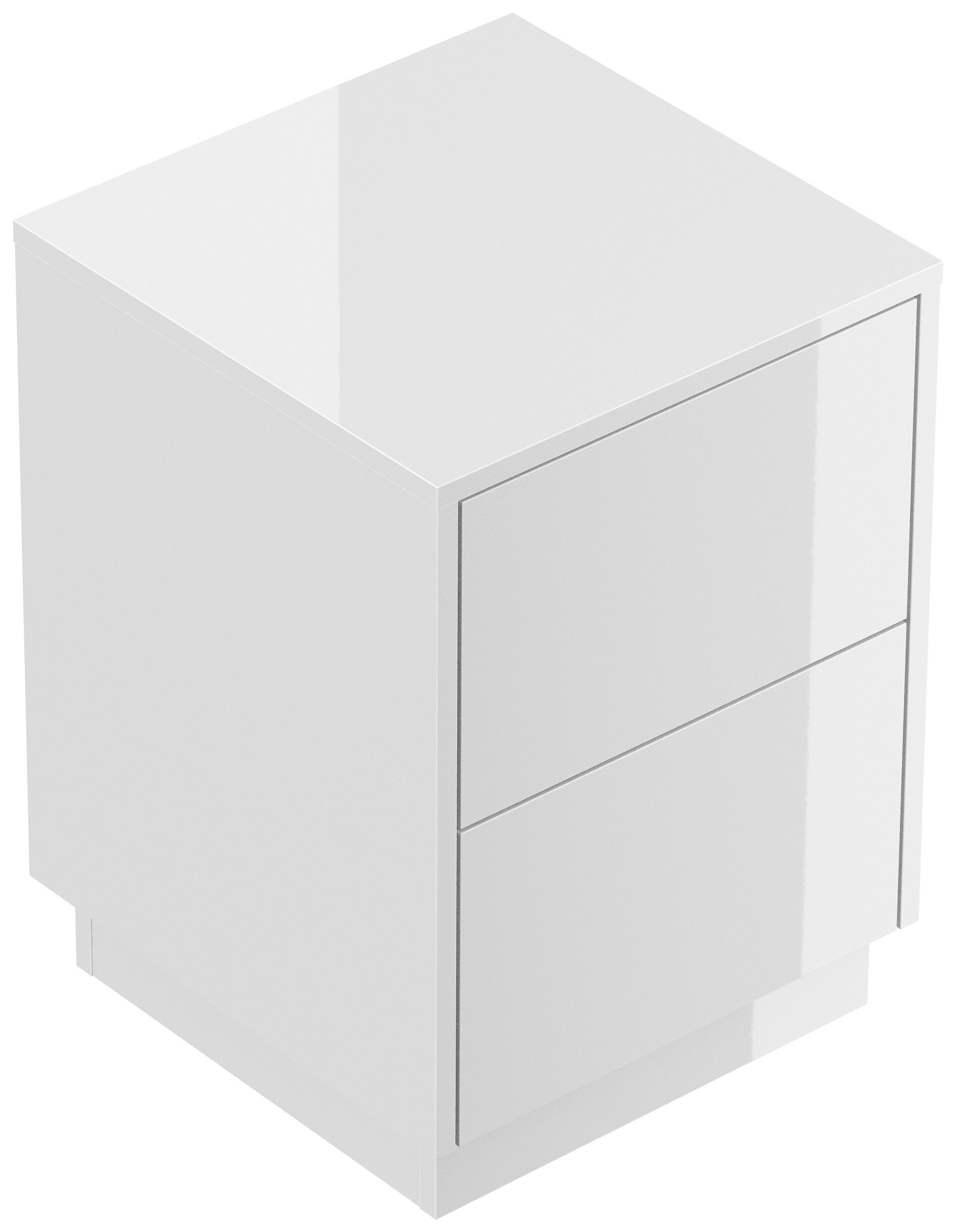 Design Nachttisch Concepto S 40cm stehend, 2 Pushauszüge Grafit Eiche