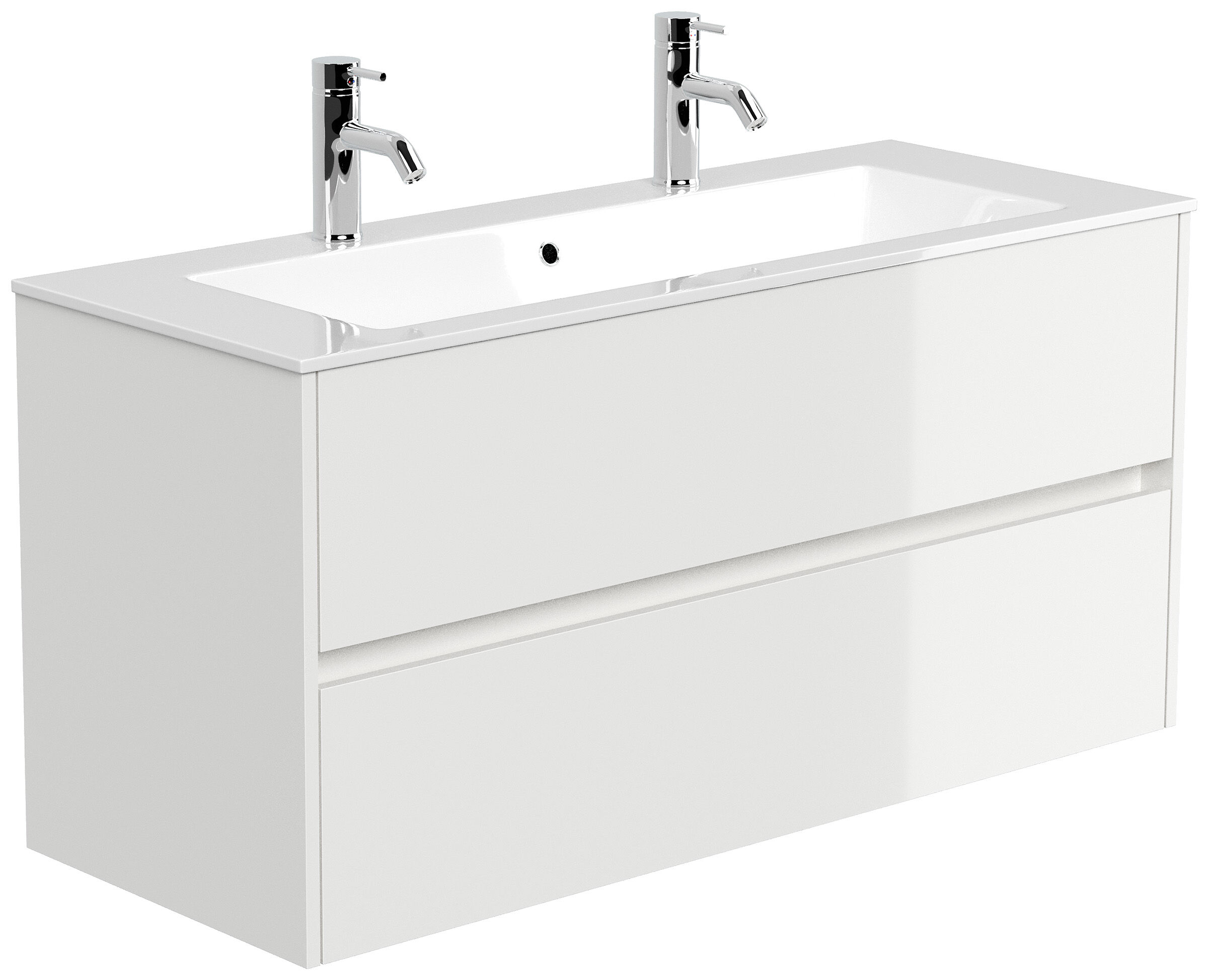 Doppelbadmöbel Taifun mit Waschtisch 120 cm 2 Greifraum SoftClose Auszüge eiche