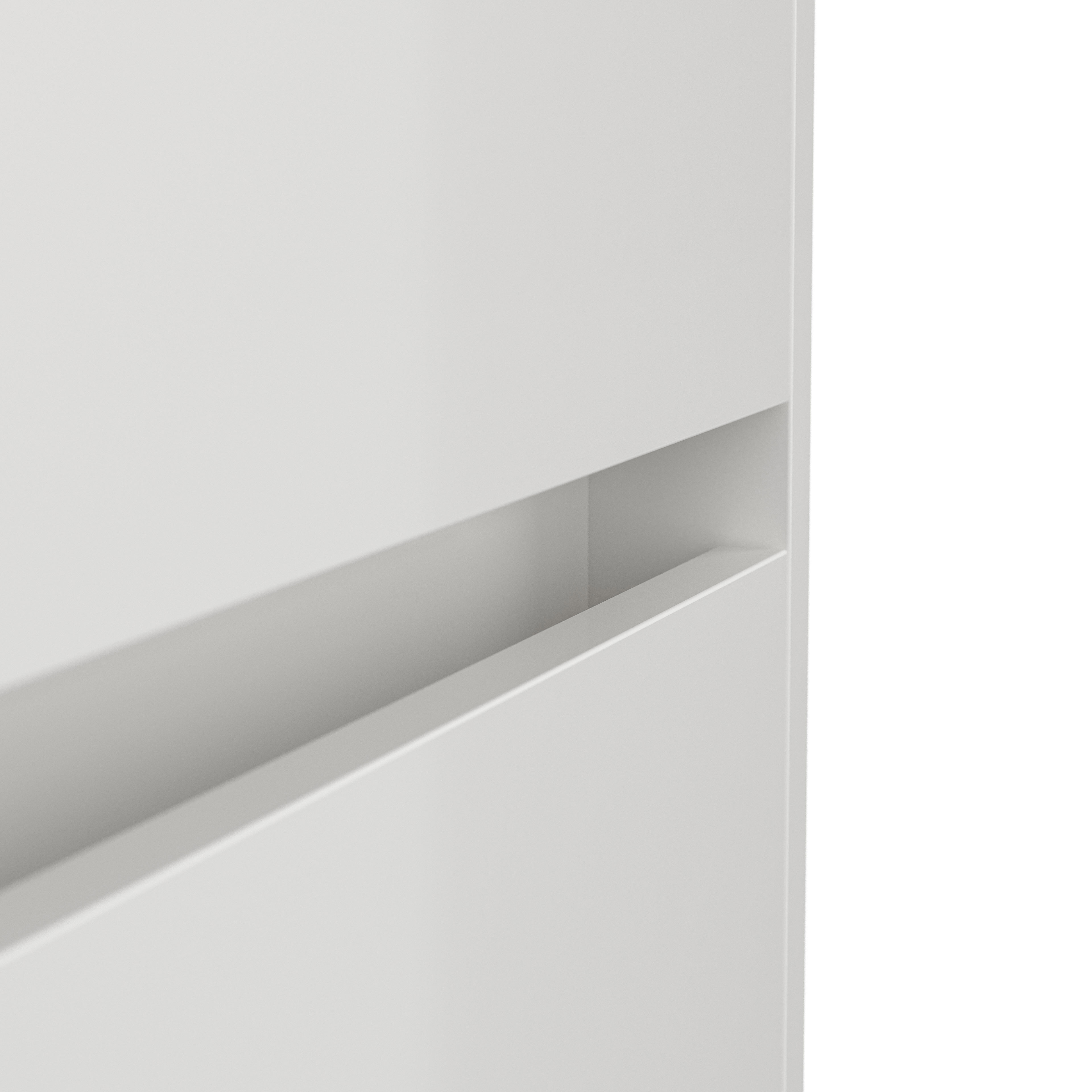 Nachttisch Yako 50cm 2 SoftClose stehend Weiß & Eiche Front