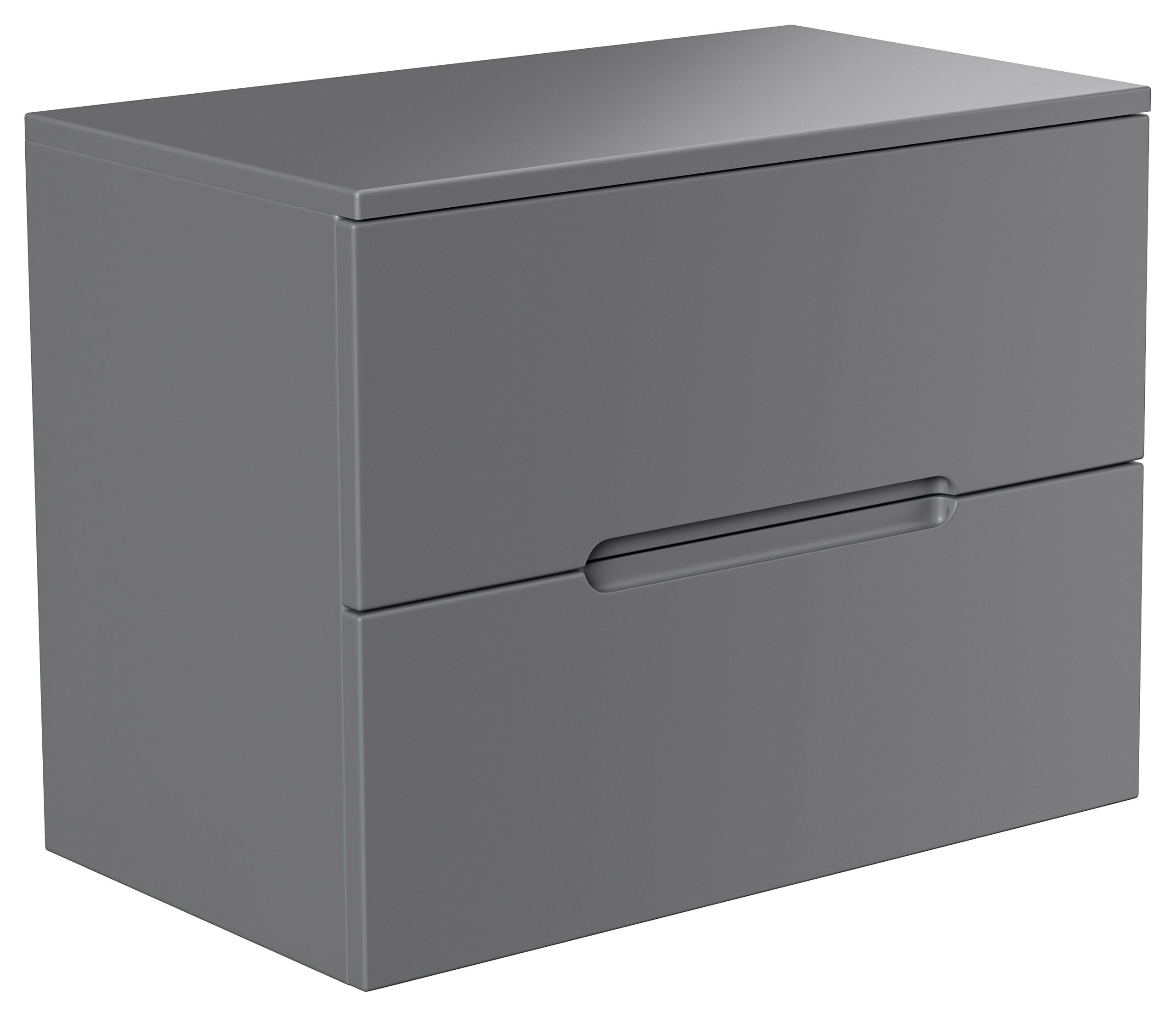 Nachttisch Talo 60cm 2 Softclose-Einzüge mit Greifraum Wandmontage grau matt