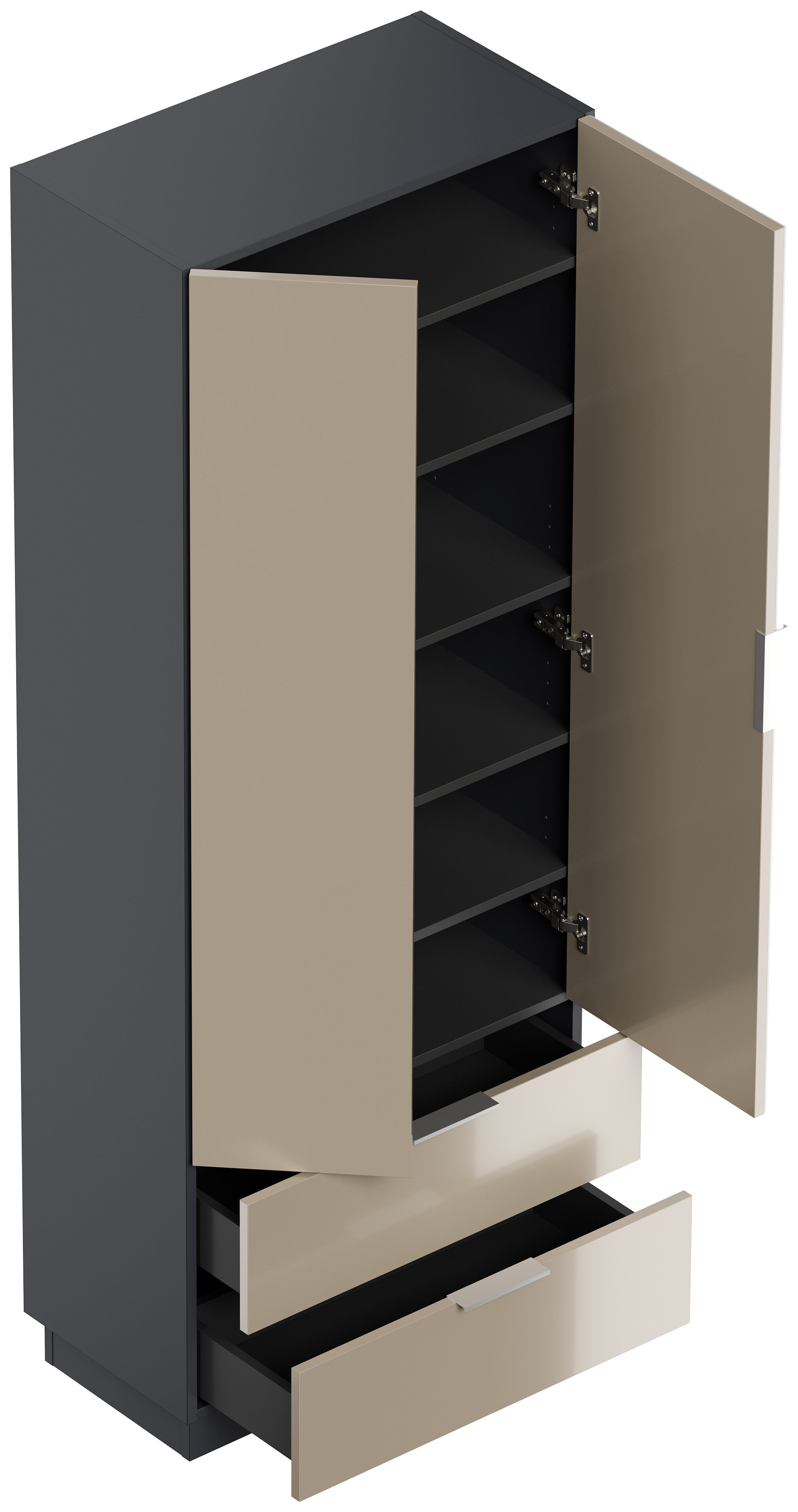 Schuhschrank Castello-M Spiegeltür 2 Softeinzüge 24 Paar Oak