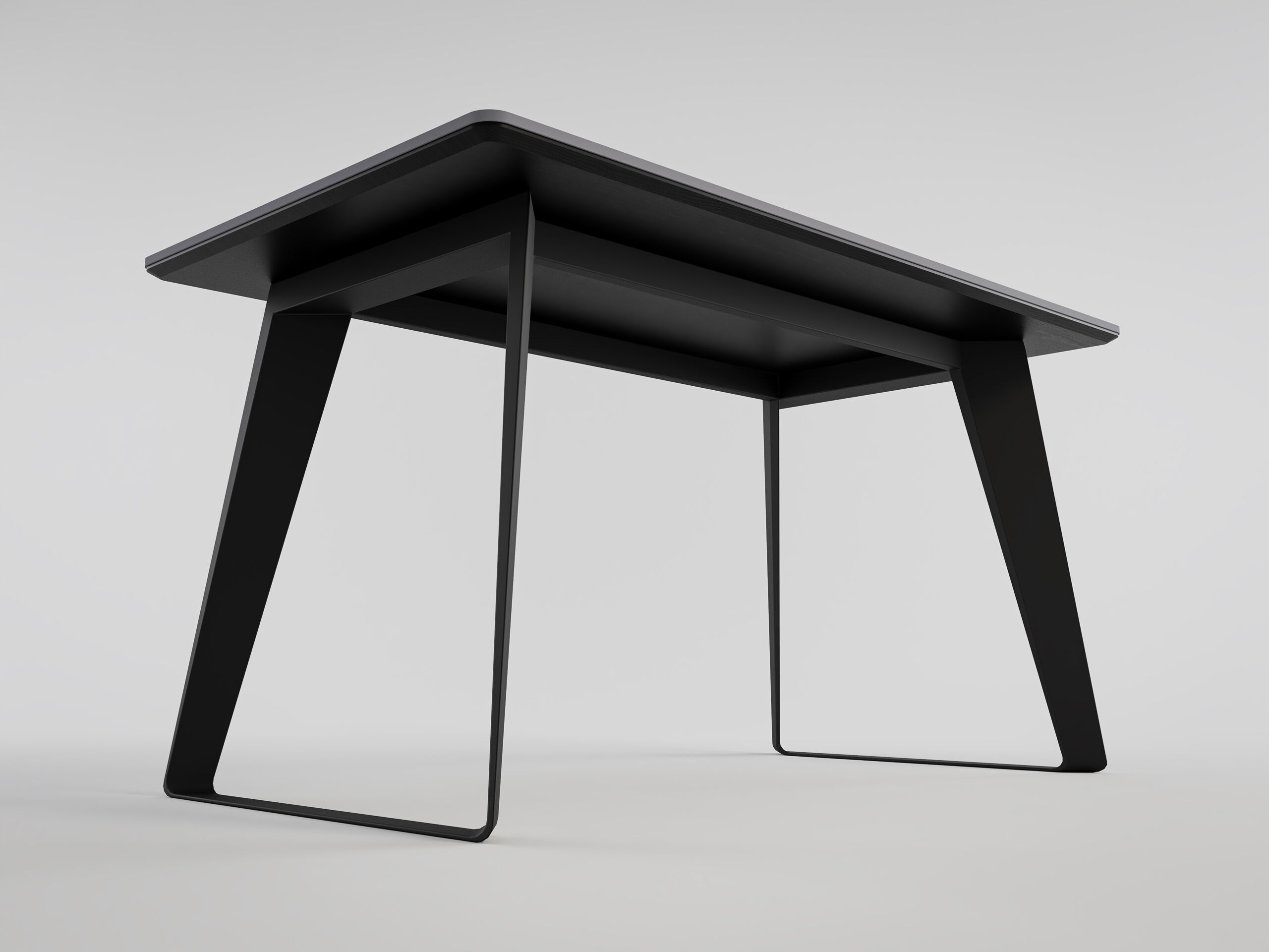 Esszimmertisch FLORINT 140x80cm weiße Keramikplatte schwarze Design-Tischkufen