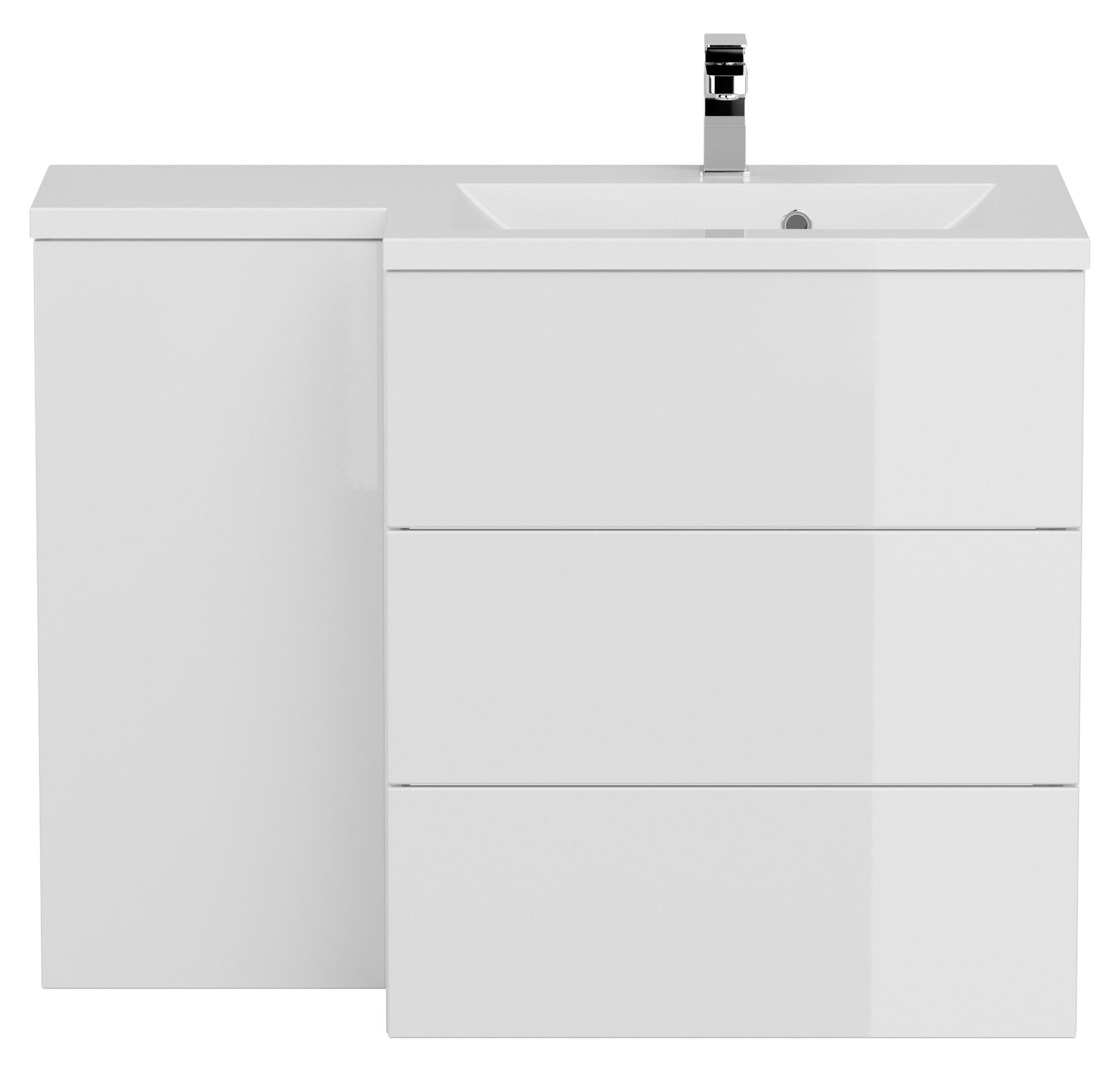 Badblock Adelia links SoftClose weiss hochglanz