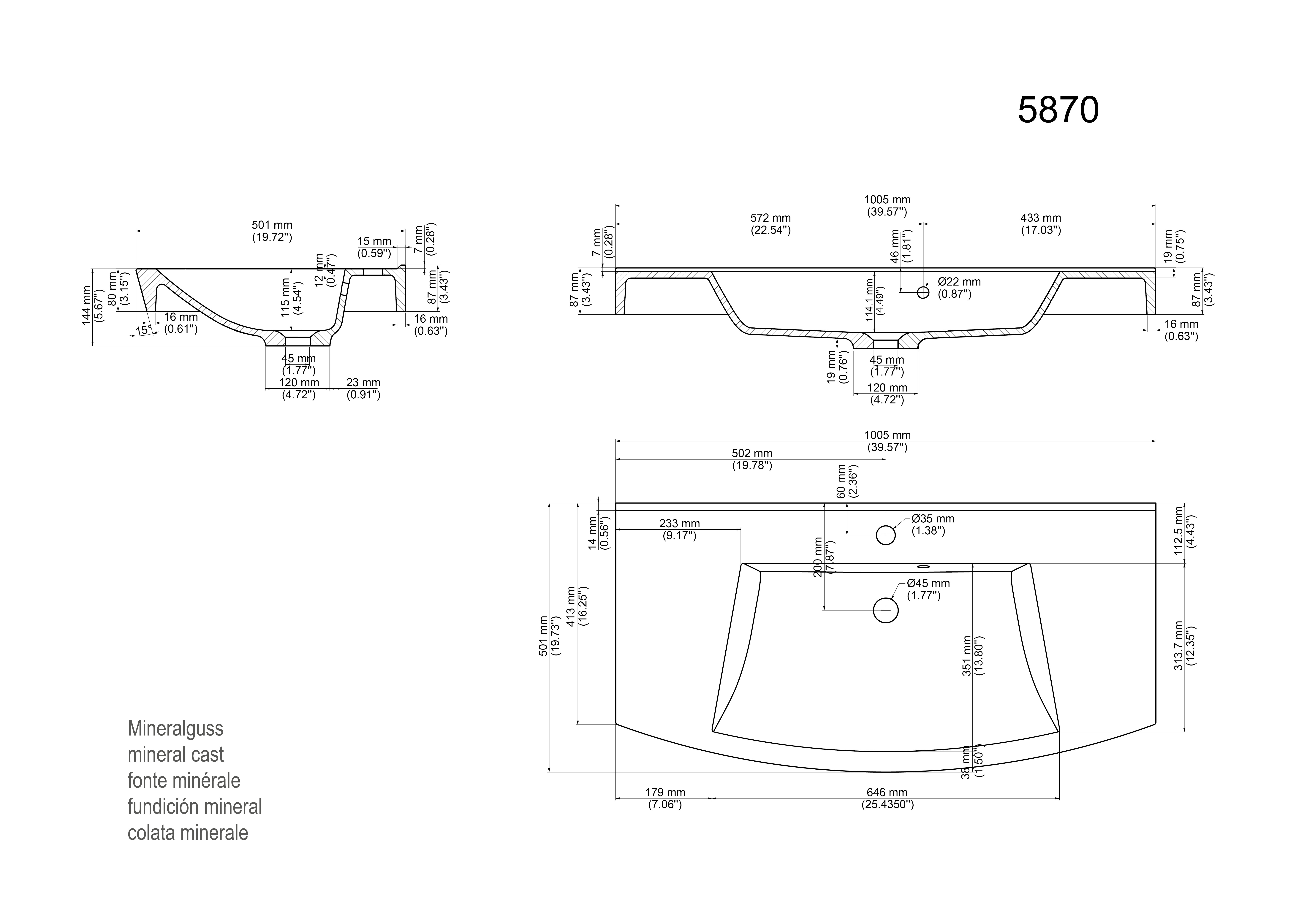 Badmöbel Bella 100 mit runder Front SoftClose schwarz
