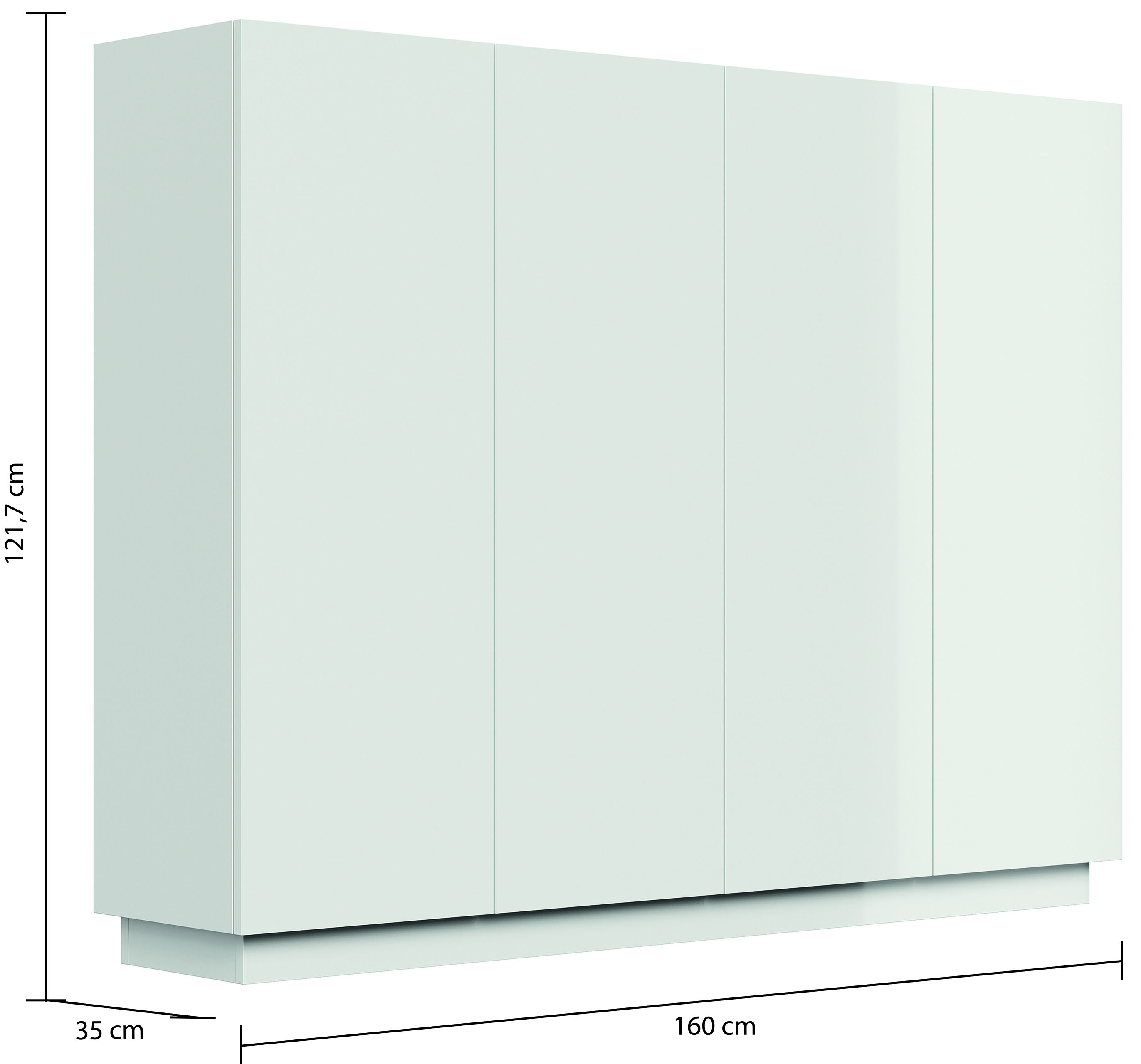 Raumwunder Schuhschrank Alius-XL 4 Türen 36 Paar Asche | Asche / Grafit