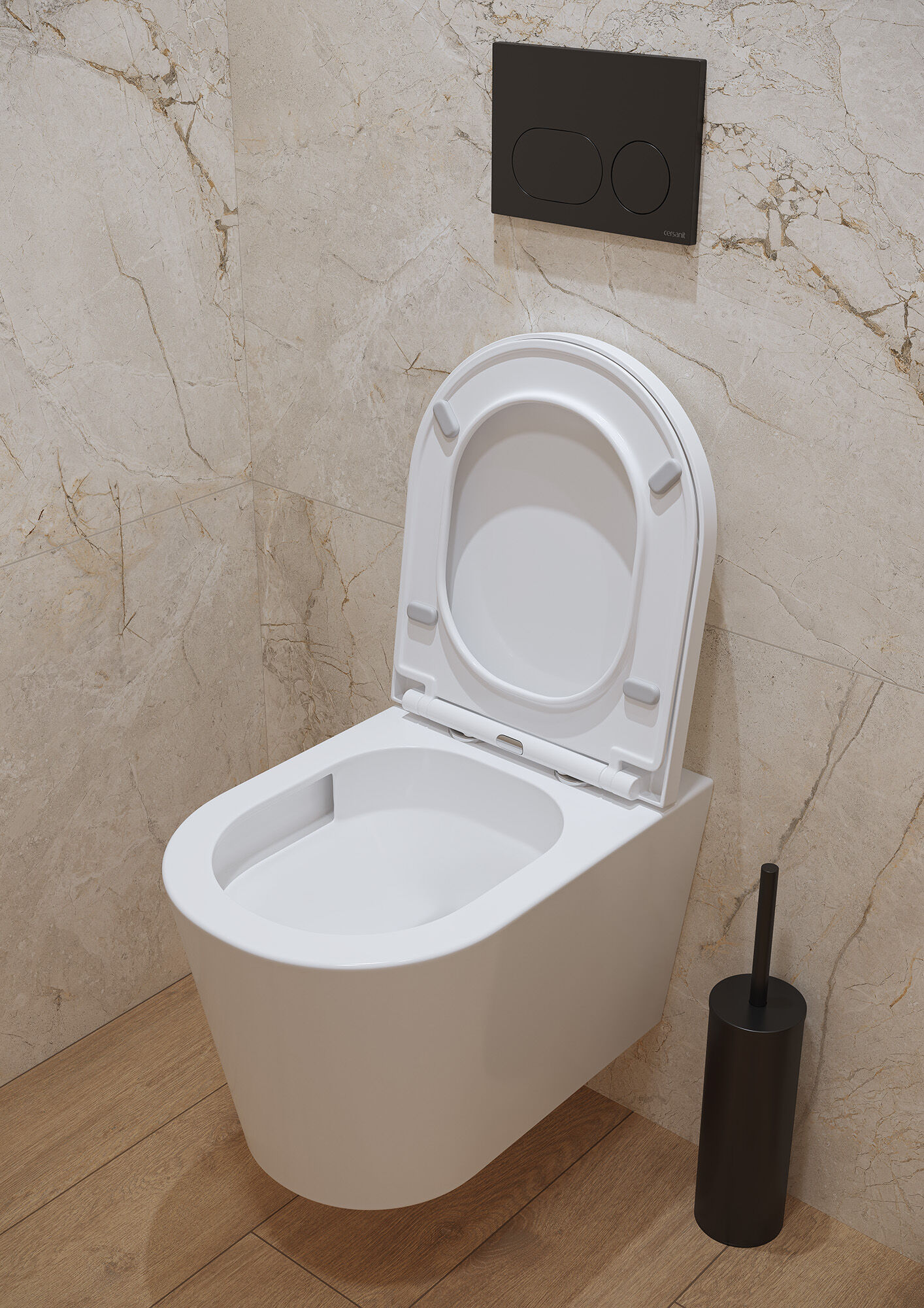 Wand-WC Komplettset MESTA mit WC-Sitz-Absenkenautomatik und Tornado-Spülung