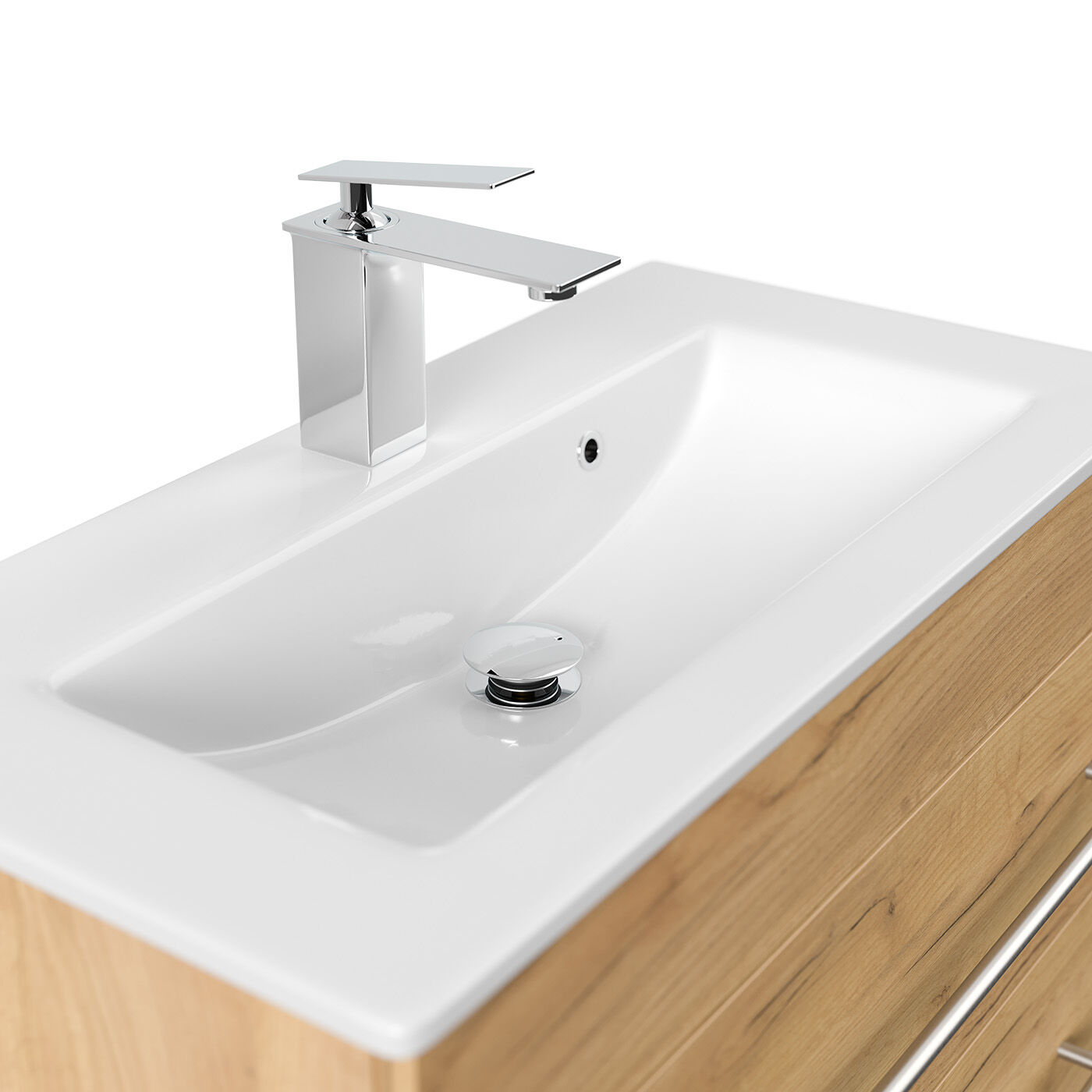 Badmöbel Mars 700 2-teilig mit LED Spiegel SlimLine grafit